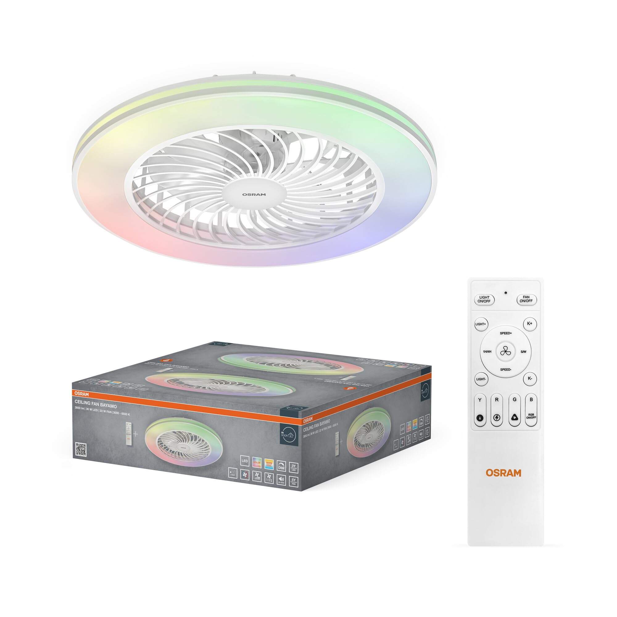 LED-Deckenventilator Caju, 48W, CCT, Holzoptik, IP20, für den Innenbereich, 6 Geschwindigkeitsstufen, steuerbar per Fernbedienung,