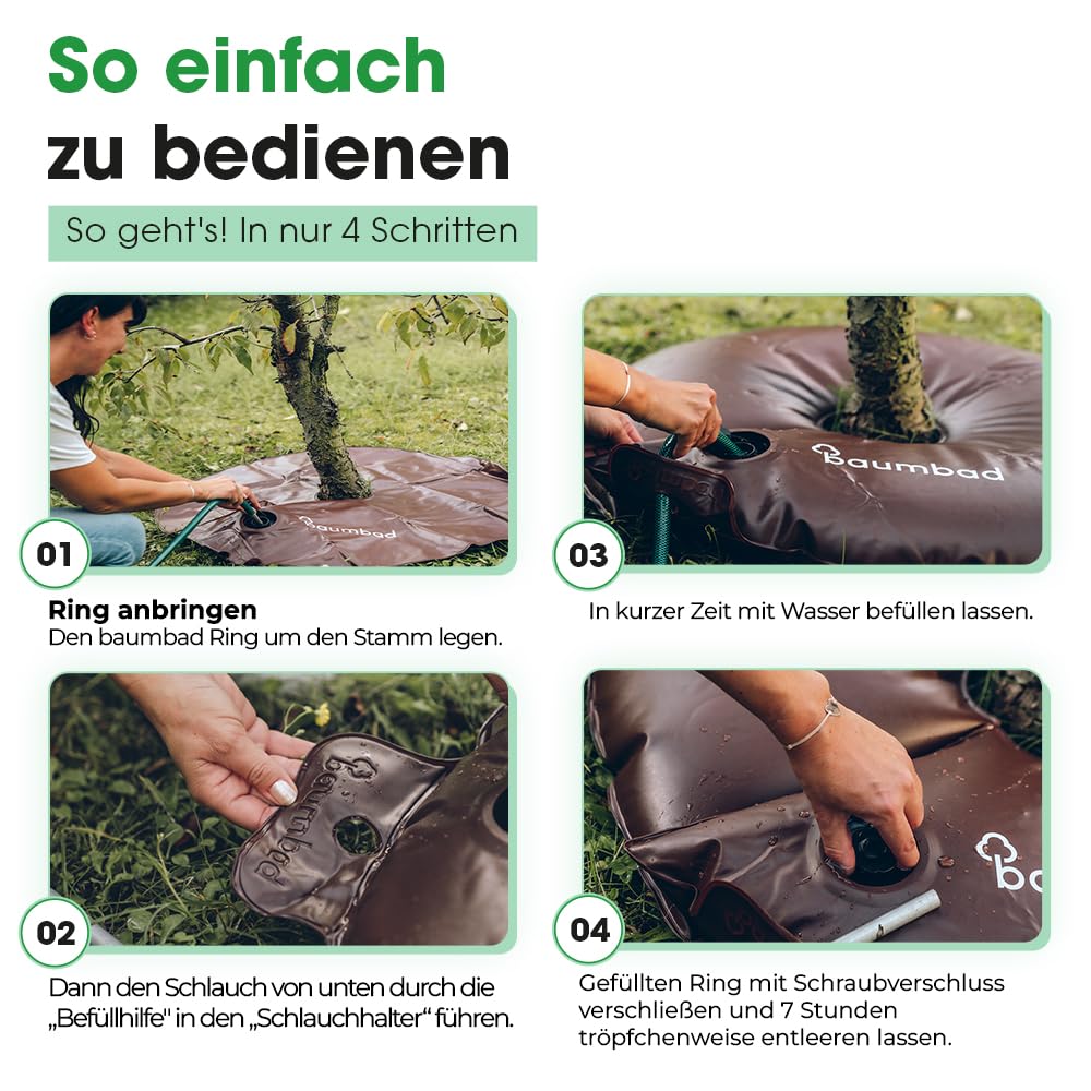Premium Bewässerungsring 55 Liter, PVC UV Beständig, Baumring zur Bewässerung in Braun