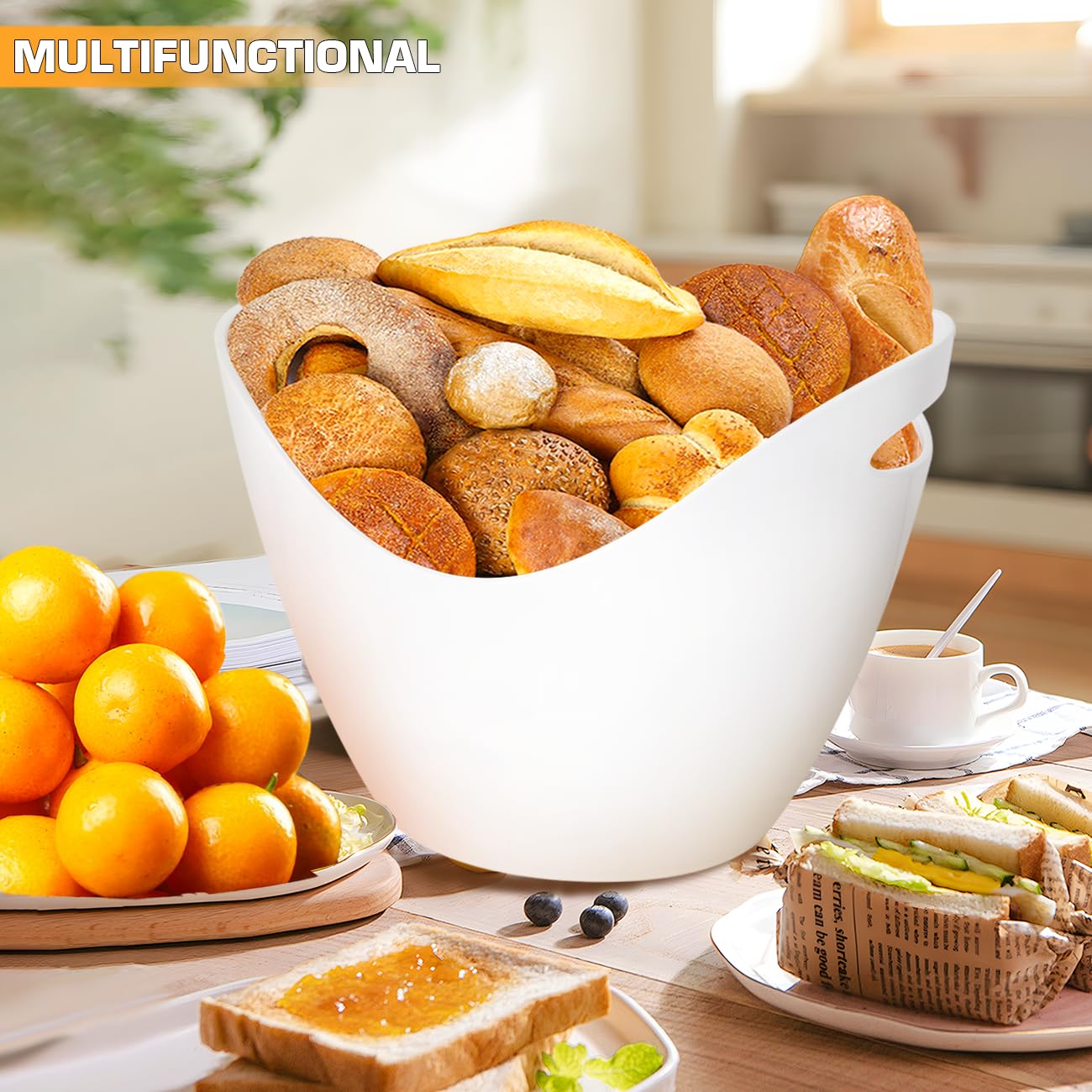 8L Eiseimer, Champagnereimer, Eiseimer, Weinkühler, Champagnerkühler, großer Eiseimer, Küchenobst und Gemüselagerbehälter (Clear)