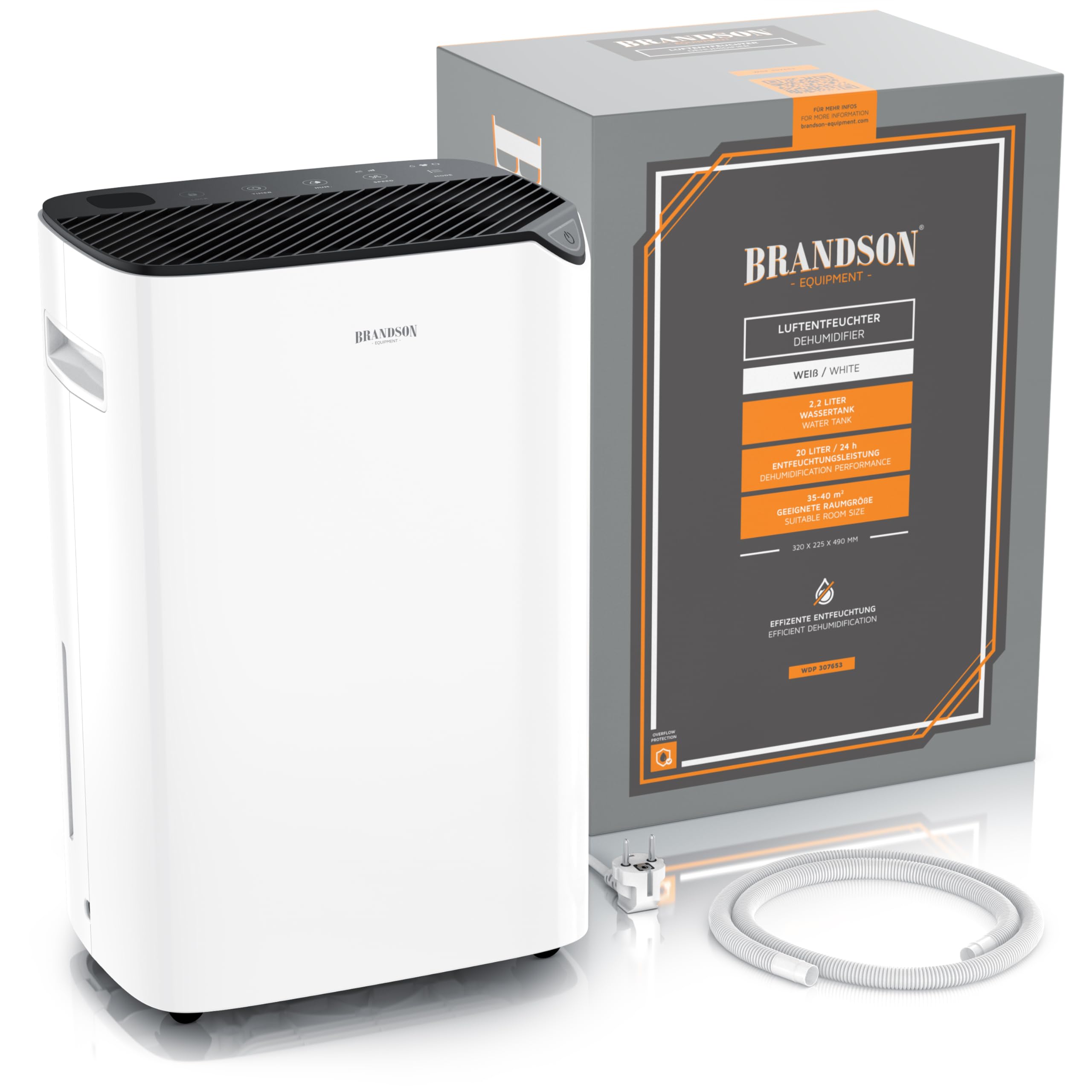 WLAN Luftentfeuchter mit Kompressor elektrisch - 10 Liter - WiFi Dehumidifier Raumentfeuchter – mit App - Schlauch-Entwässerung