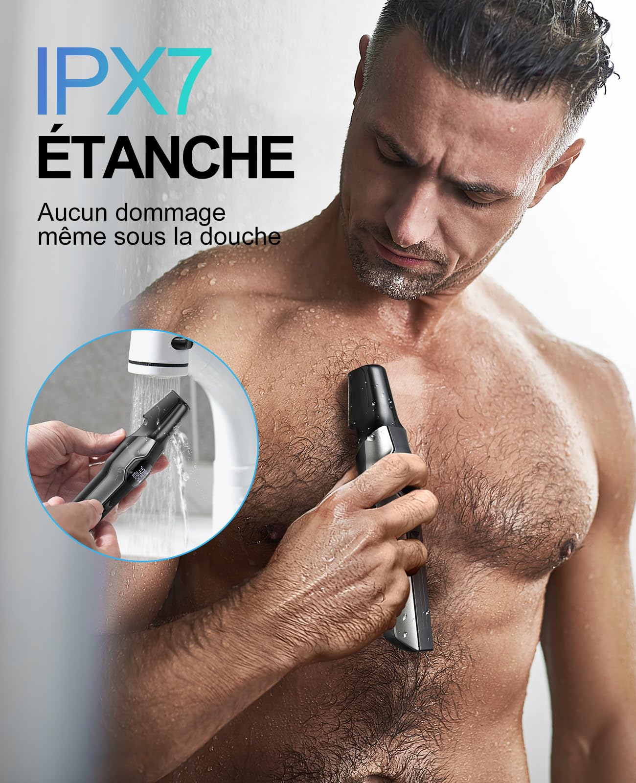 kensen Barttrimmer für Herren, All-in-One, Multistil-Trimmer, 12 in 1, 210 Minuten Akkulaufzeit, Körperhaartrimmer, Nase, Bart, wasserdicht, IPX7, USB-C, LED-Display, für Kopf bis Fuß, 6000/7000 U/min