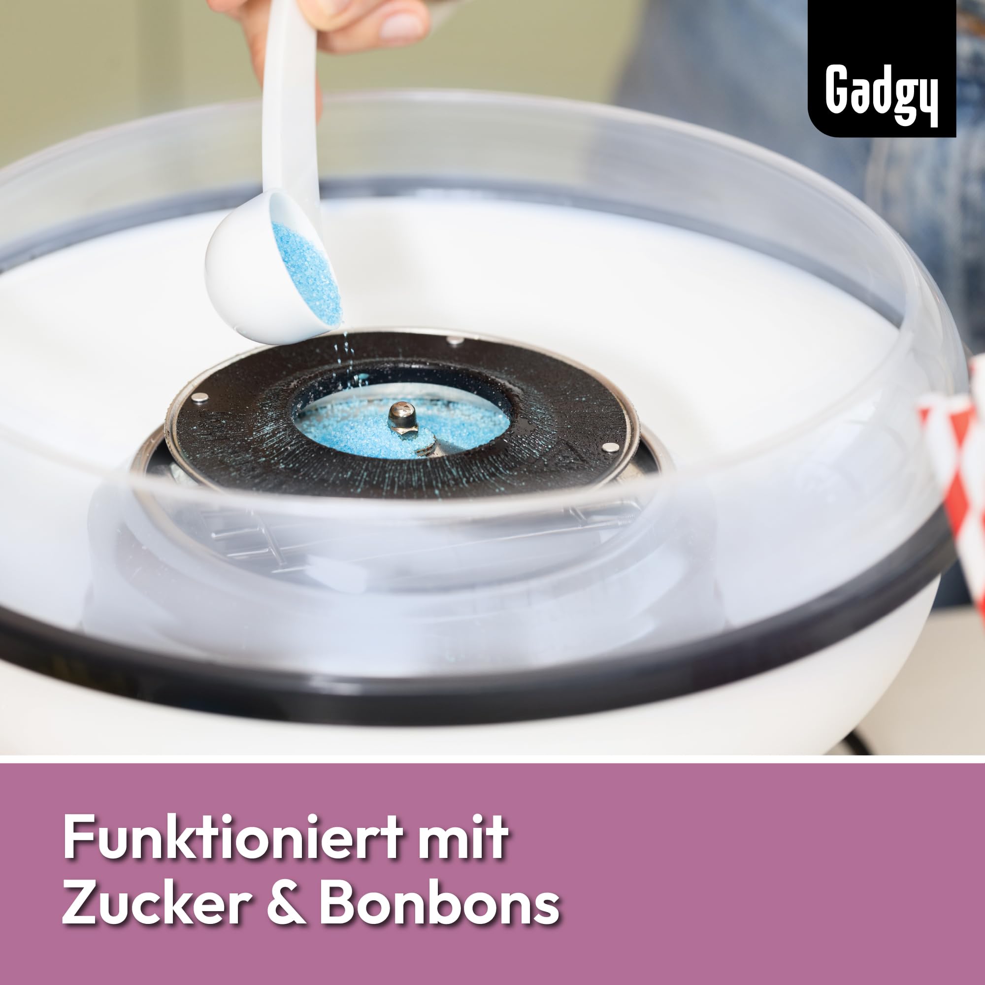 Zuckerwattemaschine für zuhause - Zuckerwatte Maschine für Zucker oder Bonbons - Cotton Candy Machine - Zuckerwatte für Kinderfest, Geburtstag und Party - Rosa