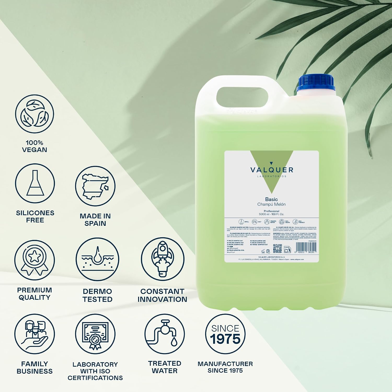 5 L Professionelle Shampoo Flasche | Stärkt und schützt das Haar | Tiefenreinigung und Geschmeidigkeit für alle Haartypen | Vegane Formel, silikonfrei