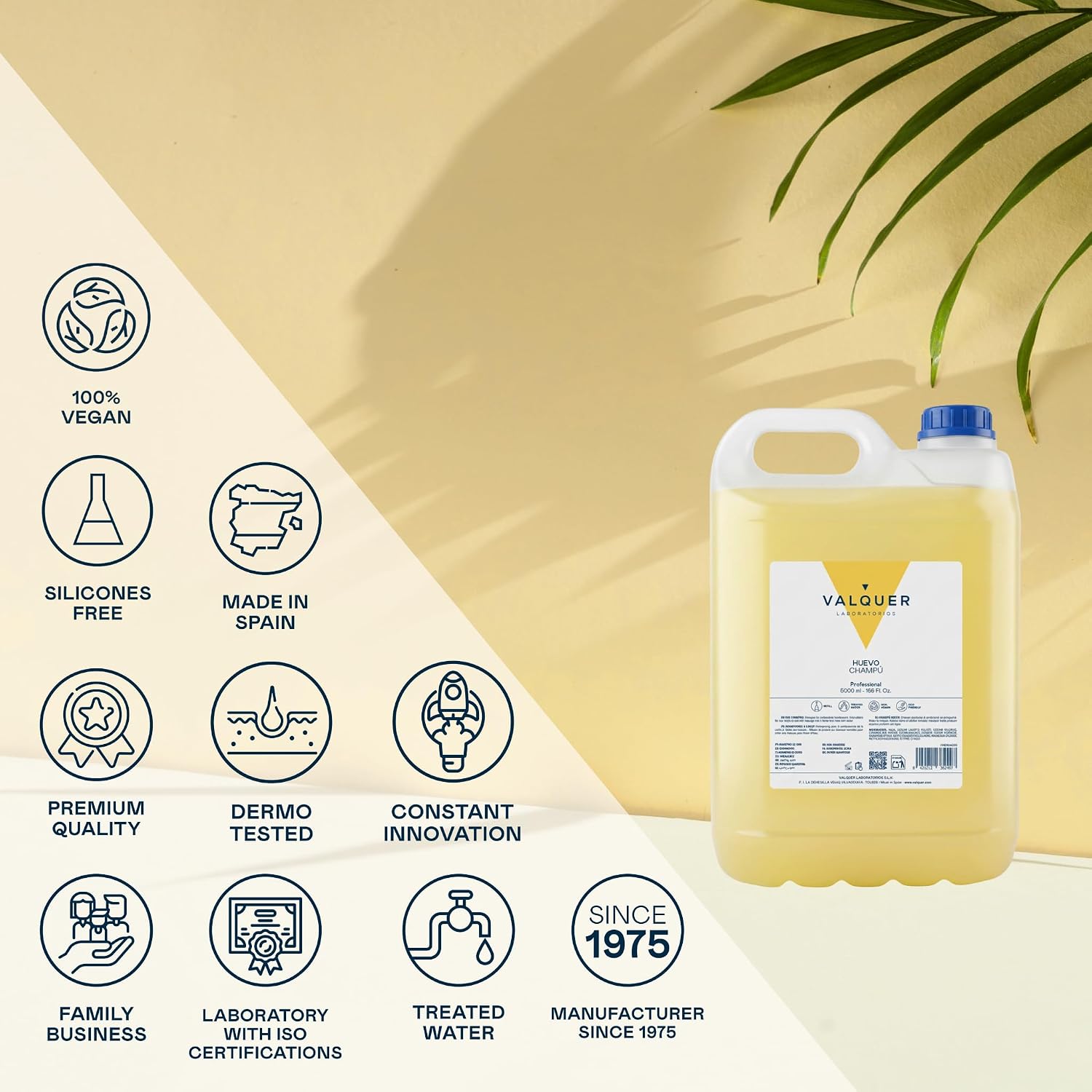 5 L Professionelle Shampoo Flasche | Stärkt und schützt das Haar | Tiefenreinigung und Geschmeidigkeit für alle Haartypen | Vegane Formel, silikonfrei