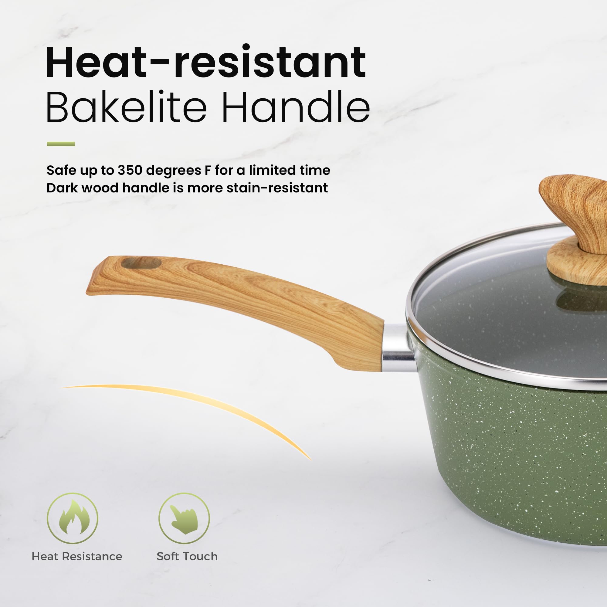 30-teiliges Non-Stick Induktionskochgeschirr und Kochgeschirr Set, Granitbeschichtung