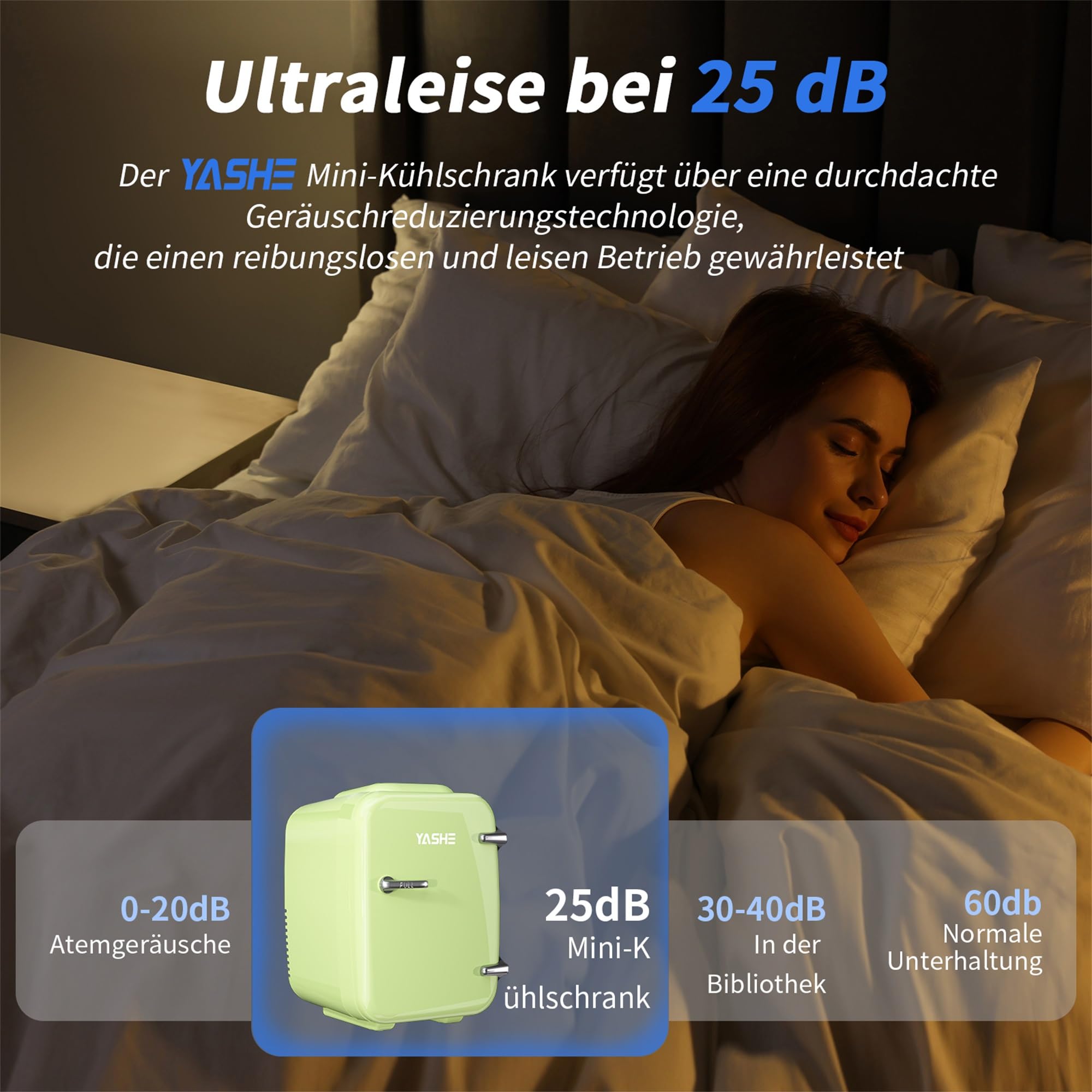 Mini Kühlschrank, 4 Liter Mini-Kühlschränke für Kosmetik, Getränke, 220V AC/ 12V DC Thermoelektrische Kühlung und Erwärmung, Kleiner Kühlschrank für Schlafzimmer, Büro, Wohnheim, Auto