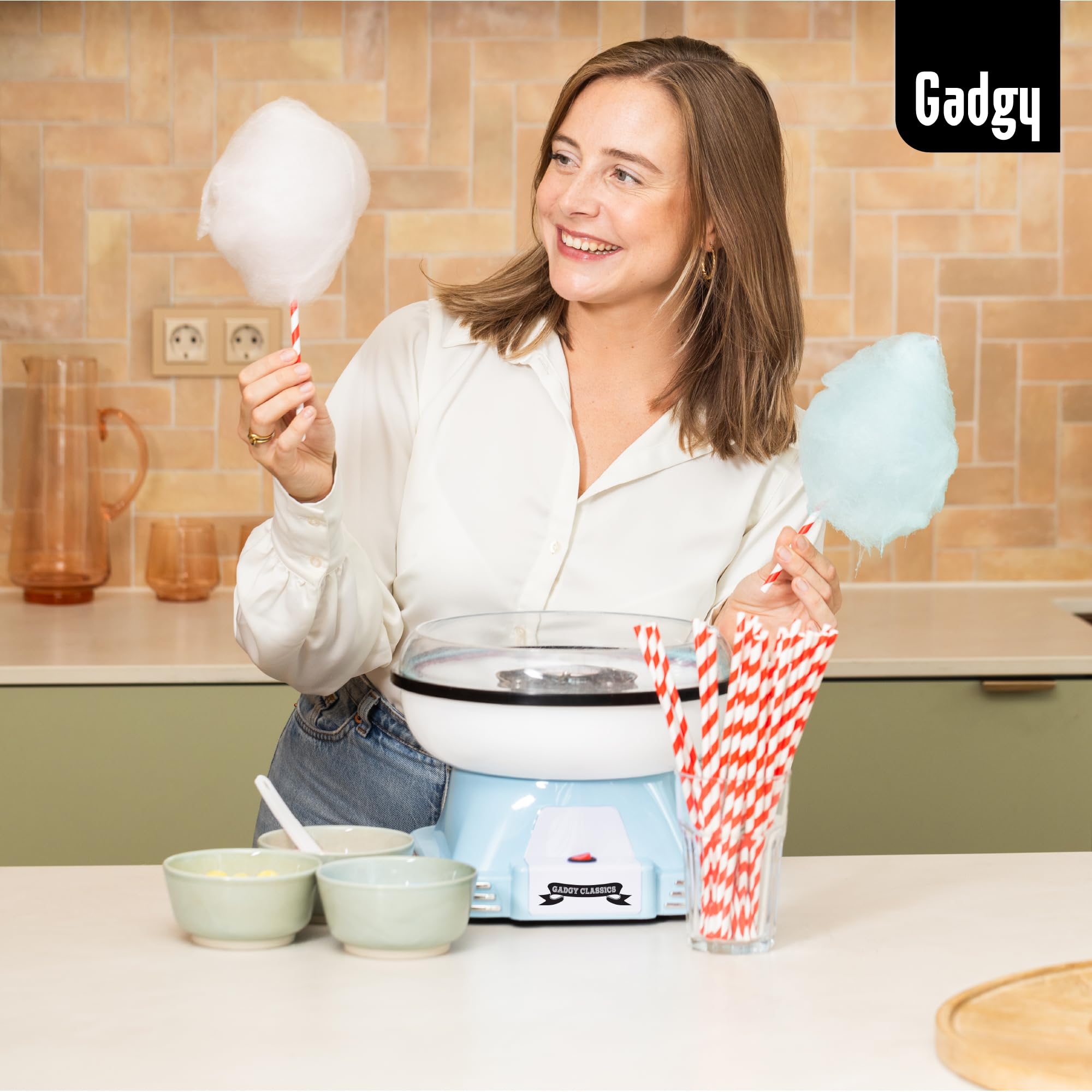 Zuckerwattemaschine für zuhause - Zuckerwatte Maschine für Zucker oder Bonbons - Cotton Candy Machine - Zuckerwatte für Kinderfest, Geburtstag und Party - Rosa