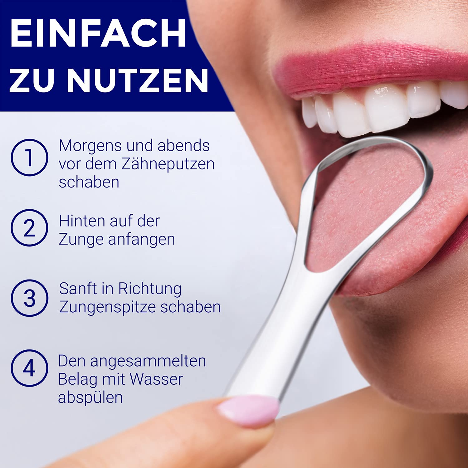 Zungenschaber Edelstahl | Dreier-Pack | Zungenreiniger | Für einen frischen Atem und eine bessere Mundgesundheit | Zungenreiniger Edelstahl | Zungenreiniger für Kinder und Erwachsene | ORAVIX