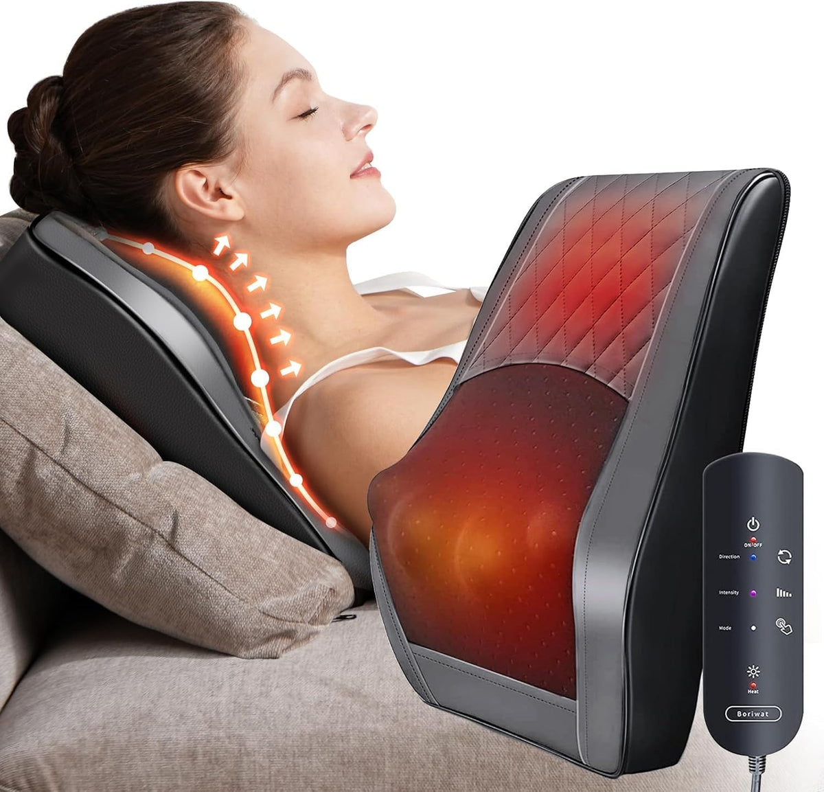 Nackenmassagegerät mit Wärme, Shiatsu Massagegeräte 3D Knet Rückenmassagegerät, Muskelschmerzlinderung für Nacken, Rücken, Beine, Geschenke für Männer, Frauen