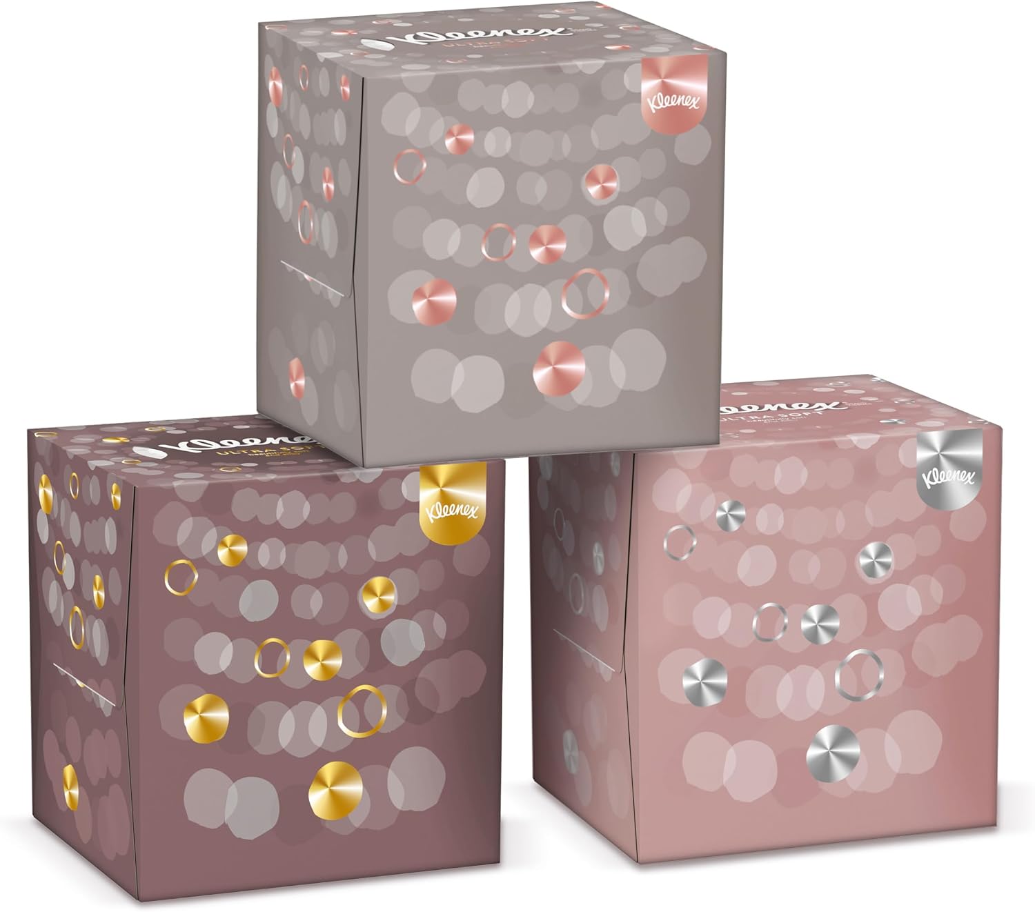 Kleenex Kosmetiktücher-Boxen, 3-lagig, Collection Würfel, 12x48 Tücher