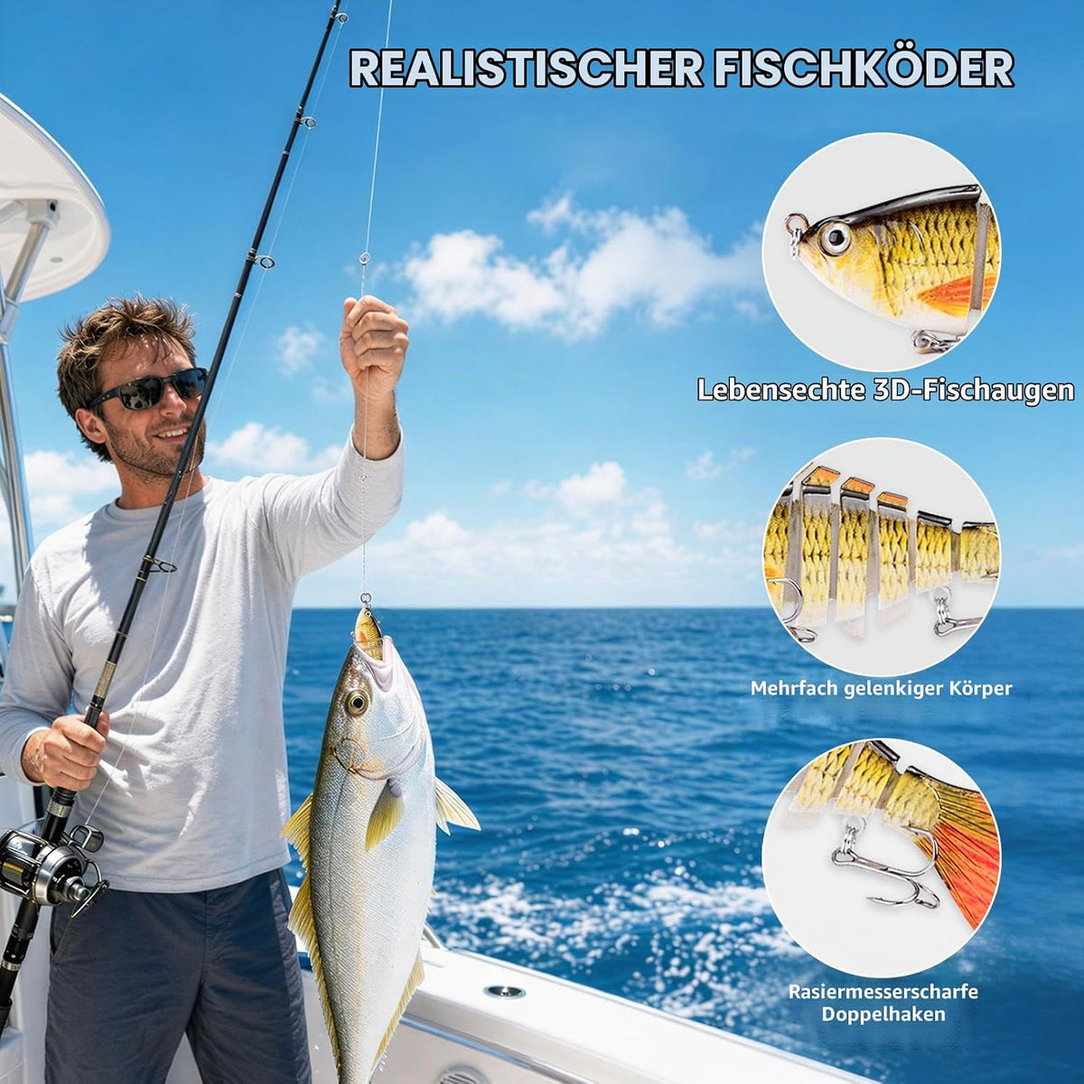 Angel Adventskalender Männer 24 Tage Weihnachts-Countdown mit Premiumköder, Tackle Set & Sortierbox, Weihnachts-Angelkalender Geschenk ideal für Papa, Ehemann, Freund und Fischer