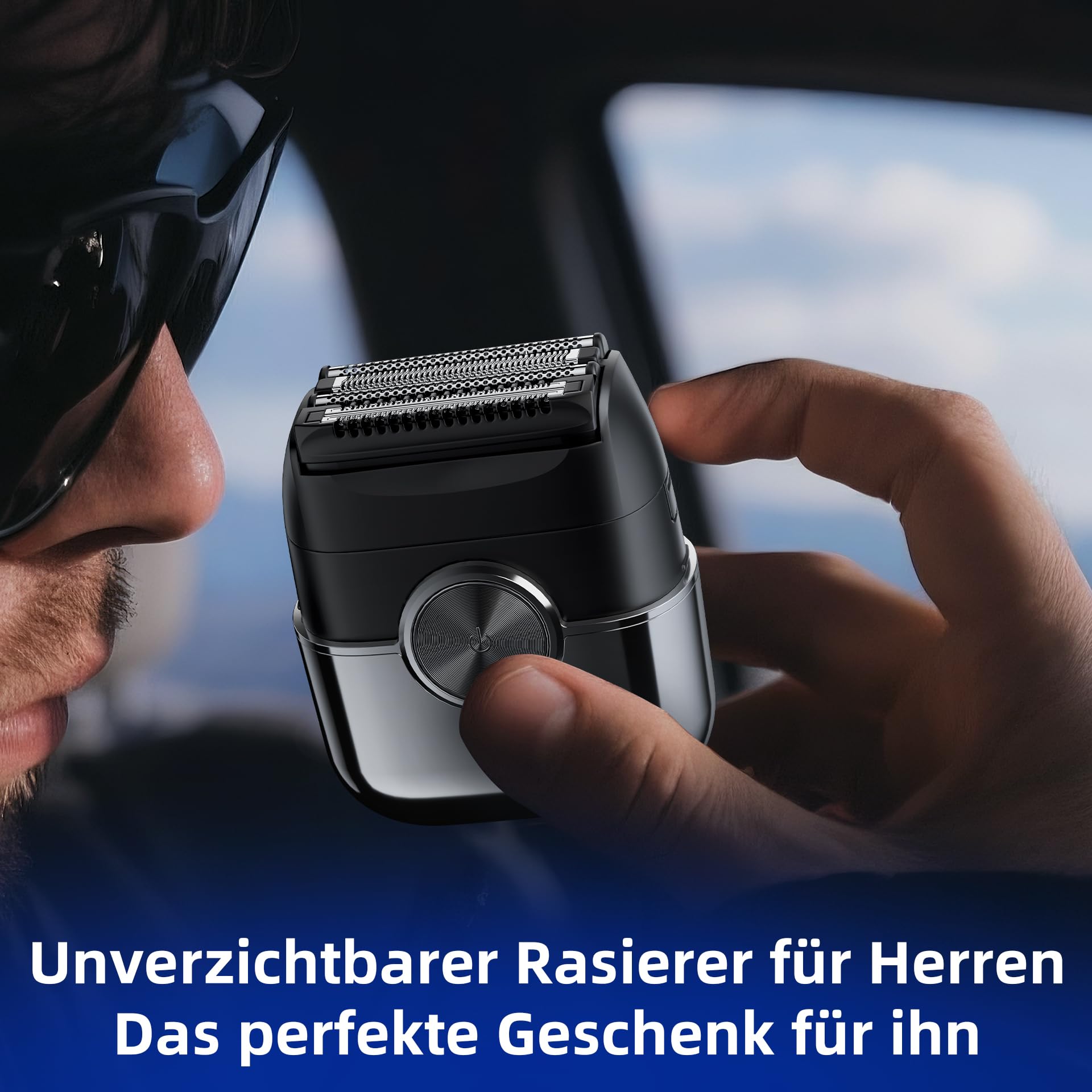 Elektrorasierer Herren, kensen Mini Foil Shaver Mit 4 Flexiblem Scherkopf Rasierapparat Usb-C Elektrischer Rasierer Wasserdicht Folienrasierer 120Min Trockenrasierer Tragbar für Bart Gesicht Reise