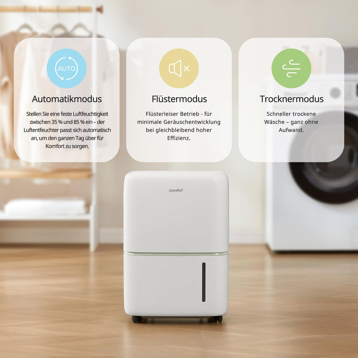 Luftentfeuchter Smart modus ,Timer 24H,Wassertank ,APP-fähig, Weiß