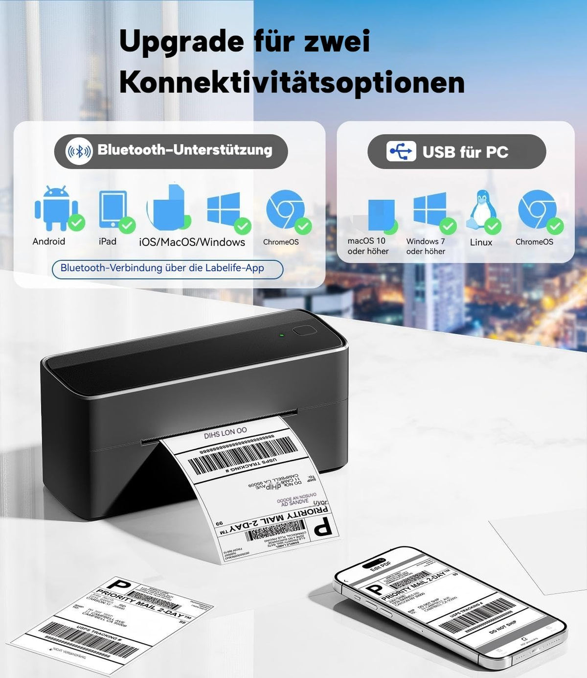 Bluetooth DHL Etikettendrucker, Label Printer - Thermodrucker