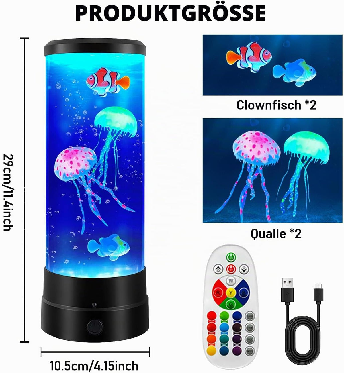 Quallen Lampe, Quallen Lavalampe, Lavalampen, Lavalampe Qualle, Jellyfish Lamp, Led Quallen Lampe 17 Farben, Quallen Aquarium Lampe Für Stimmungslicht, Nachtlicht, Zuhause Deko