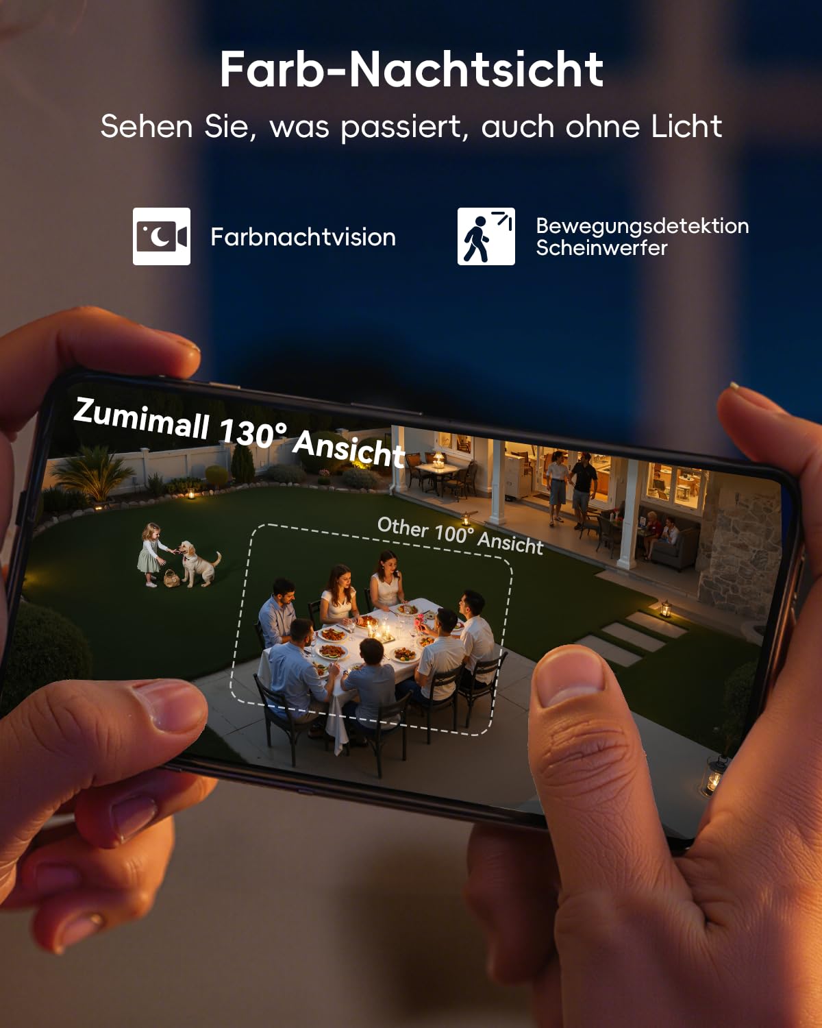 Überwachungskamera Aussen Akku, 2K Kabellose Outdoor WLAN IP Kamera mit PIR Bewegungsmelder, IR Nachtsicht, IP66 Wasserdich, 2-Wege Audio, Cloud/SD Storage, Sirenenalarm