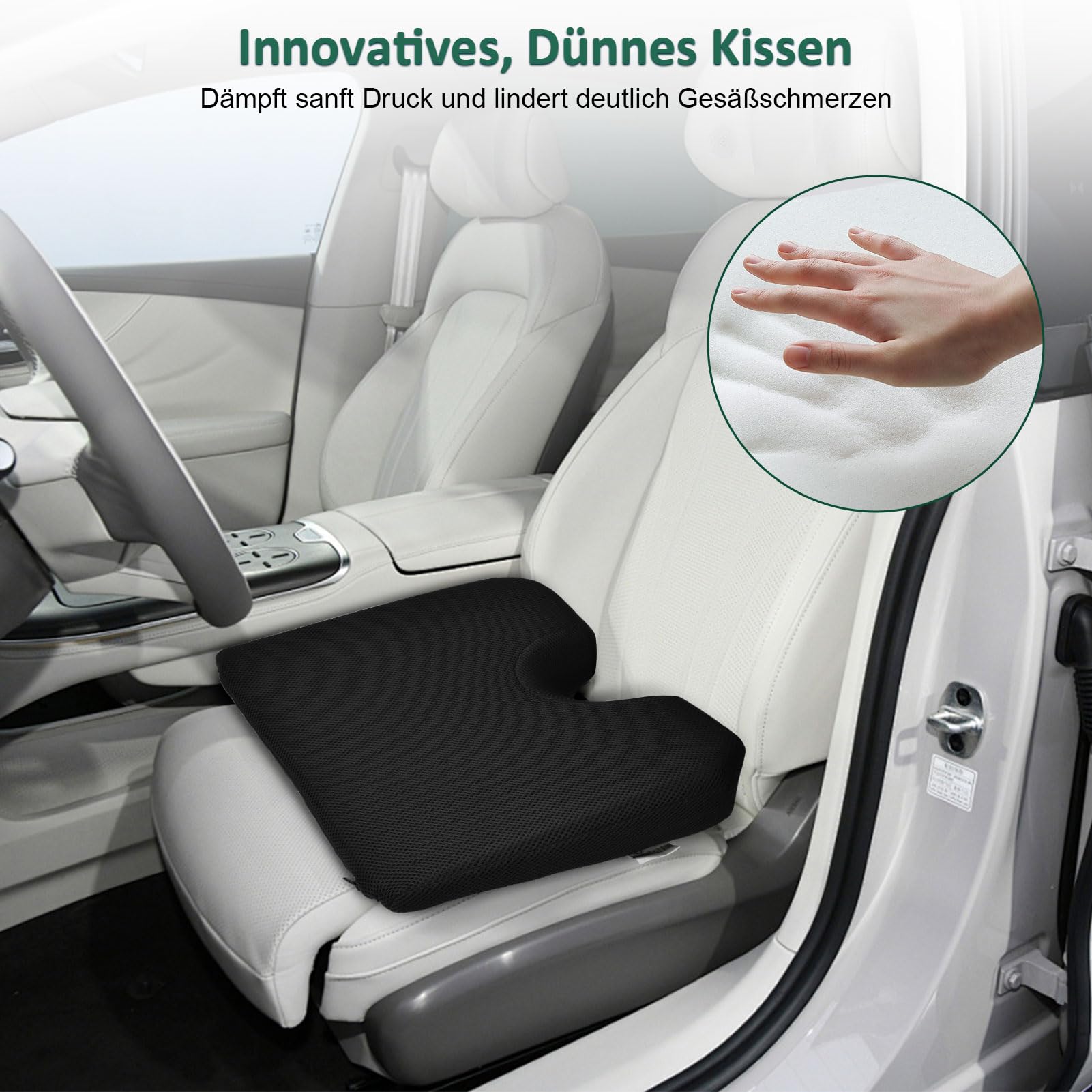 Sitz-Kissen, Hochwertiges Memory Foam sitzkissen Sitzkissen Druckentlastung Ergonomisches sitzkissen für Auto Sofa Büro