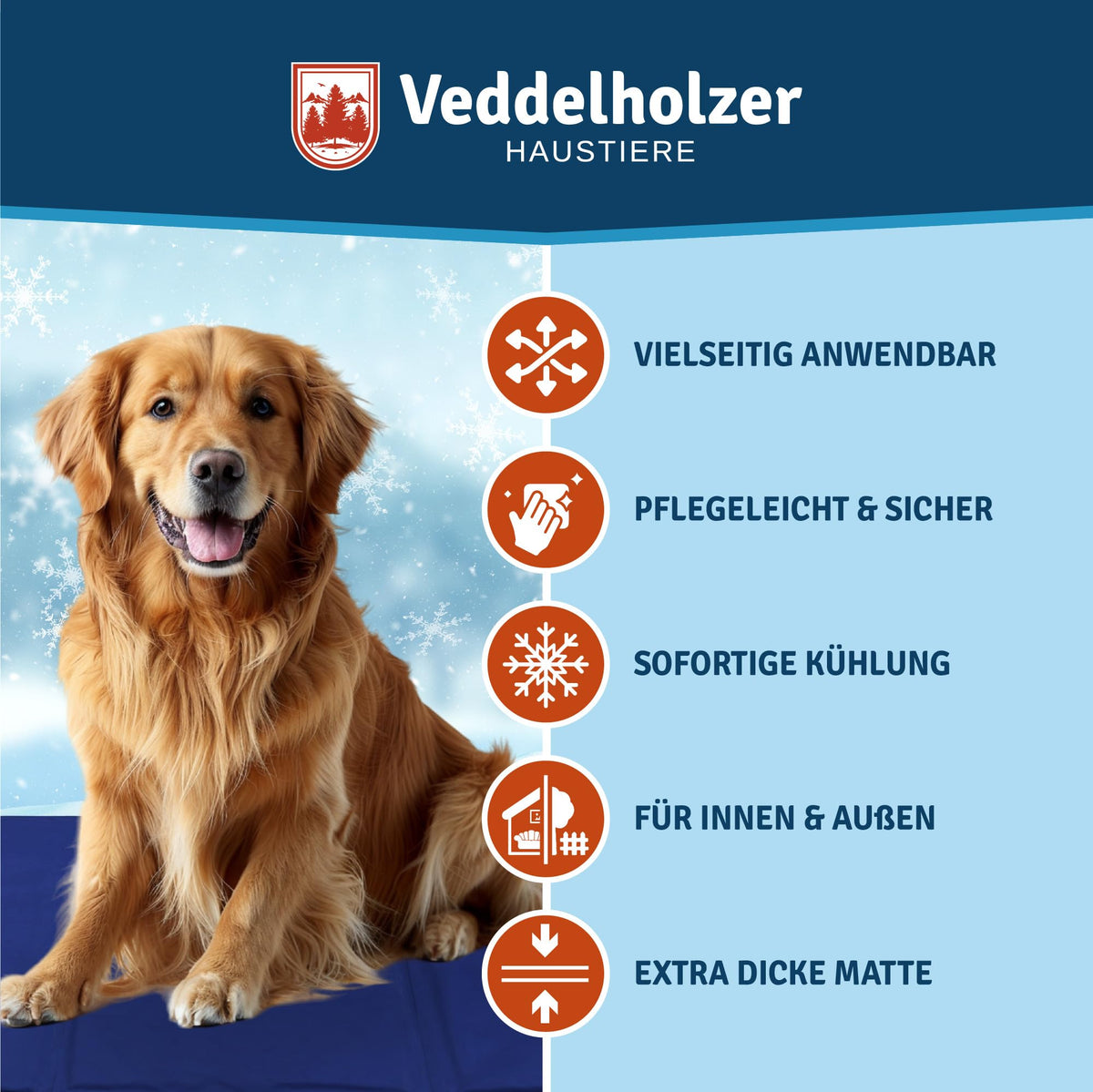 Kühlmatte für Hunde extra Dick und selbstkühlend ohne Strom Perfekt für Sommer & Reisen Für kleine, mittlere & große Hunde Kühlmatte Hund Faltbar & leicht zu reinigen