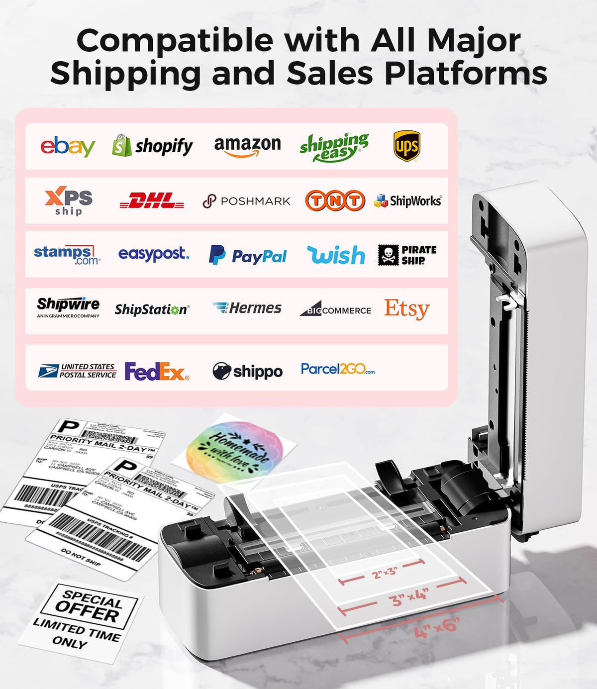 Bluetooth DHL Etikettendrucker, Label Printer - Thermodrucker