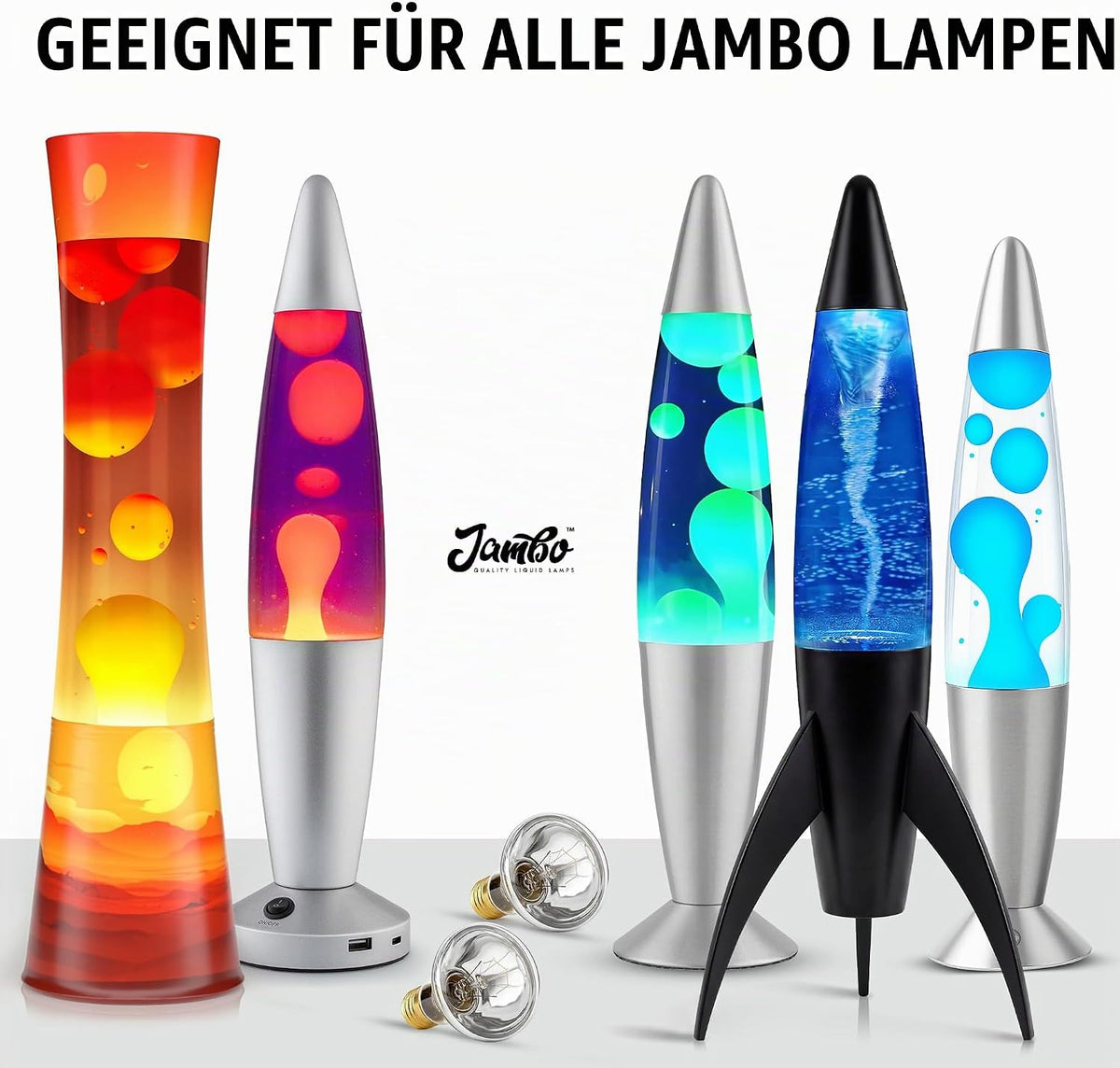Jambo Flüssigkeitslampen Ersatzbirnen – 2er-Pack 30-Watt-G9-Birnen, Ersatzlampe für 16" Flüssigkeits-Bewegungslampen
