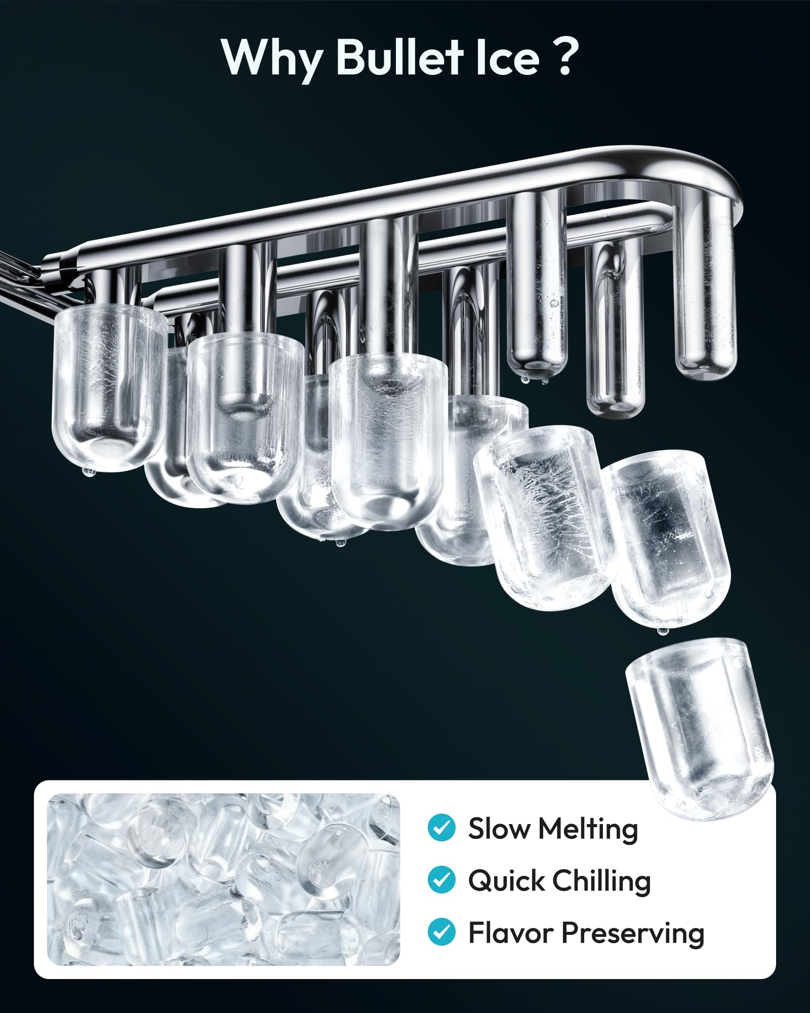 Eiswürfelmaschine Klein, 9 Eiswürfel in 6 Minuten, 12 kg/24H, Eiswürfelmaschine Edelstahl mit Tragbarem Griff, Selbstreinigender Kompakter Eiswürfelmaschinen für Zuhause/Küche/Büro/Bar