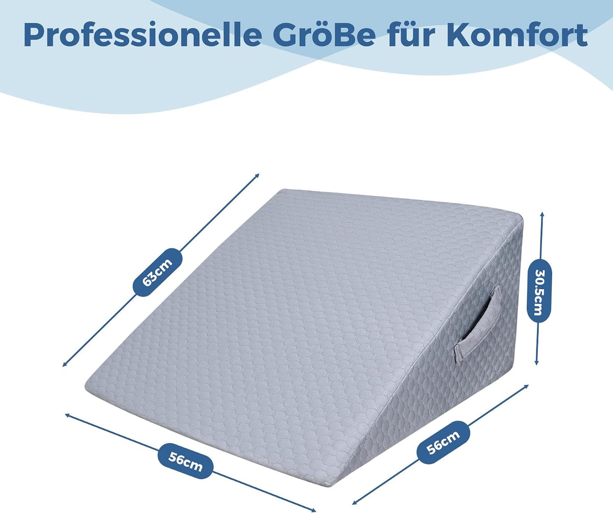 30cm Keilkissen für Bett und Sofa, Bettkeil aus Memory-Schaum