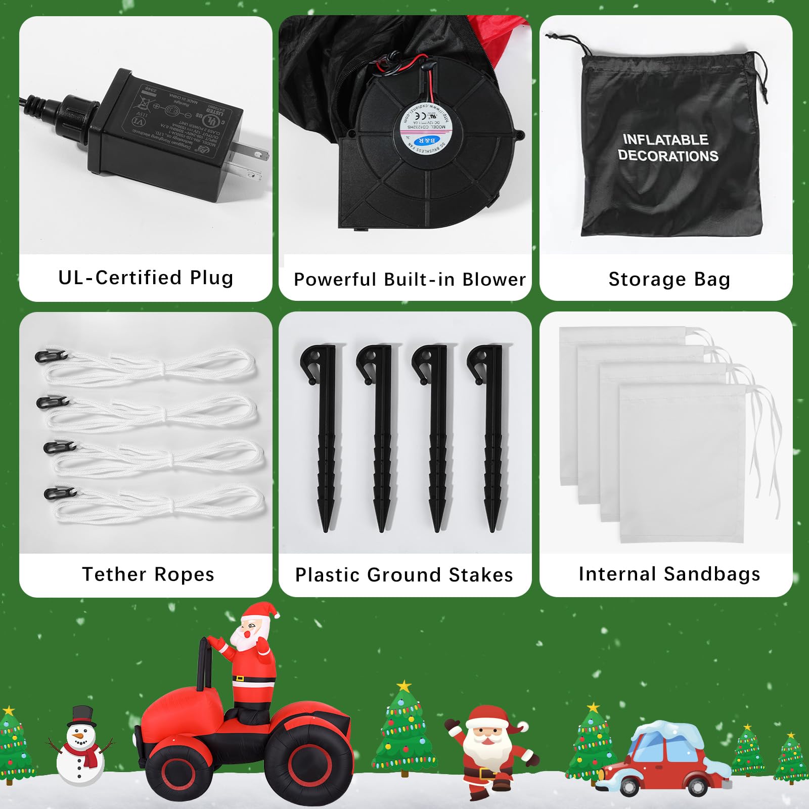 Aufblasbare Weihnachtsdeko, Riesiger Weihnachtsbaum Bogen mit 8 LED Leuchten, Wasserfest Beleuchtet Aufblasbar Weihnachtsdeko Aussen für Hof Garten Feiertag Weihnachtsdekoration