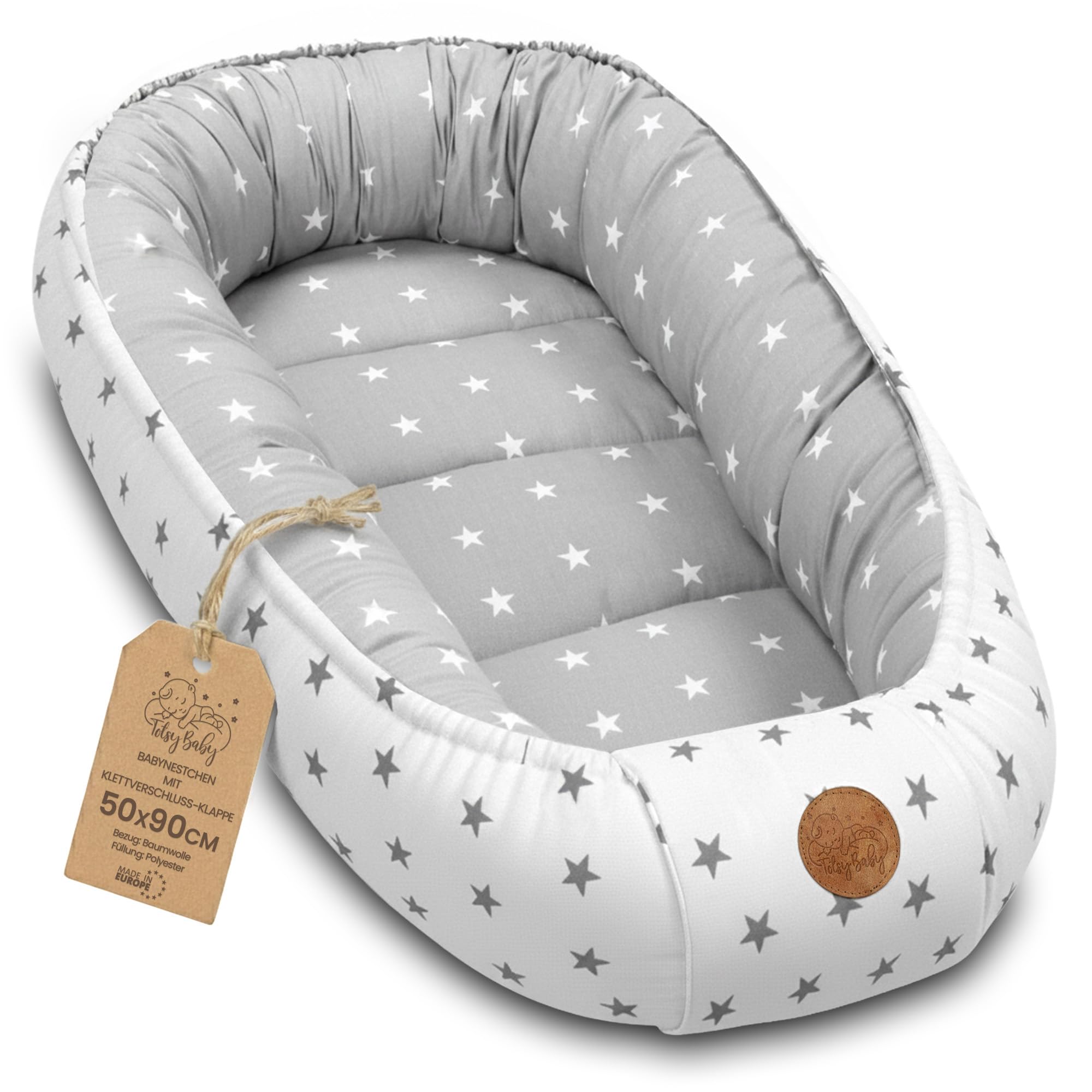 Babynest Babynestchen Neugeborene 90 x 50 cm baby nestchen tragbar nest fĂŒr bett kinder kuschelnest coccon fĂŒr Jungen und MĂ€dchen