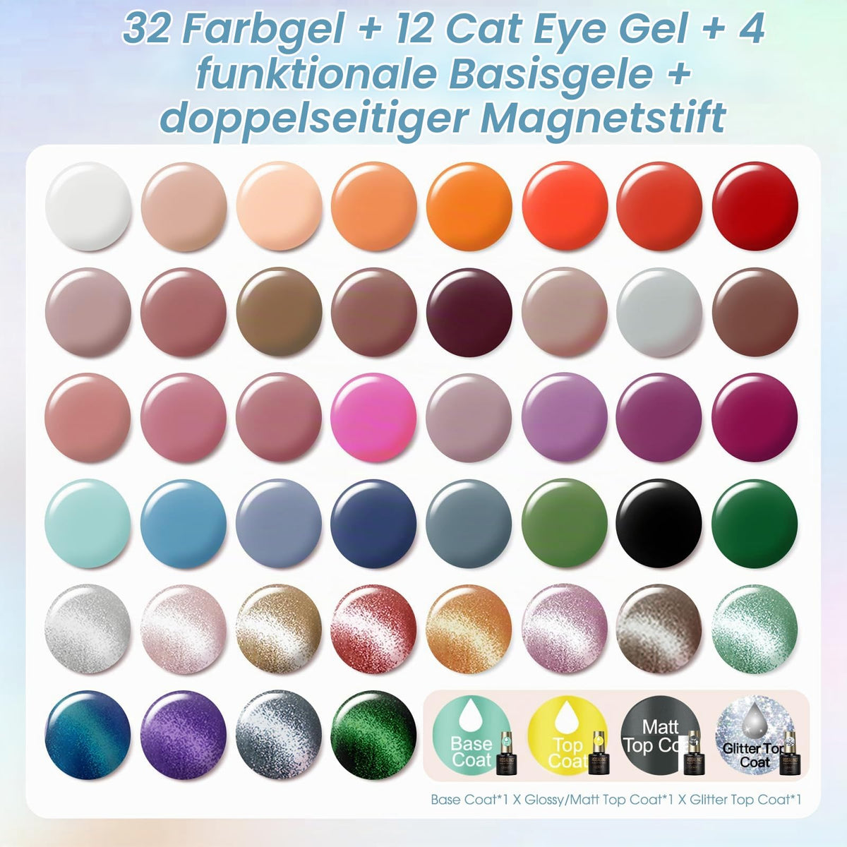 UV Nagellack Set Weiß Rosa Violett Rot Grün Blau Gel