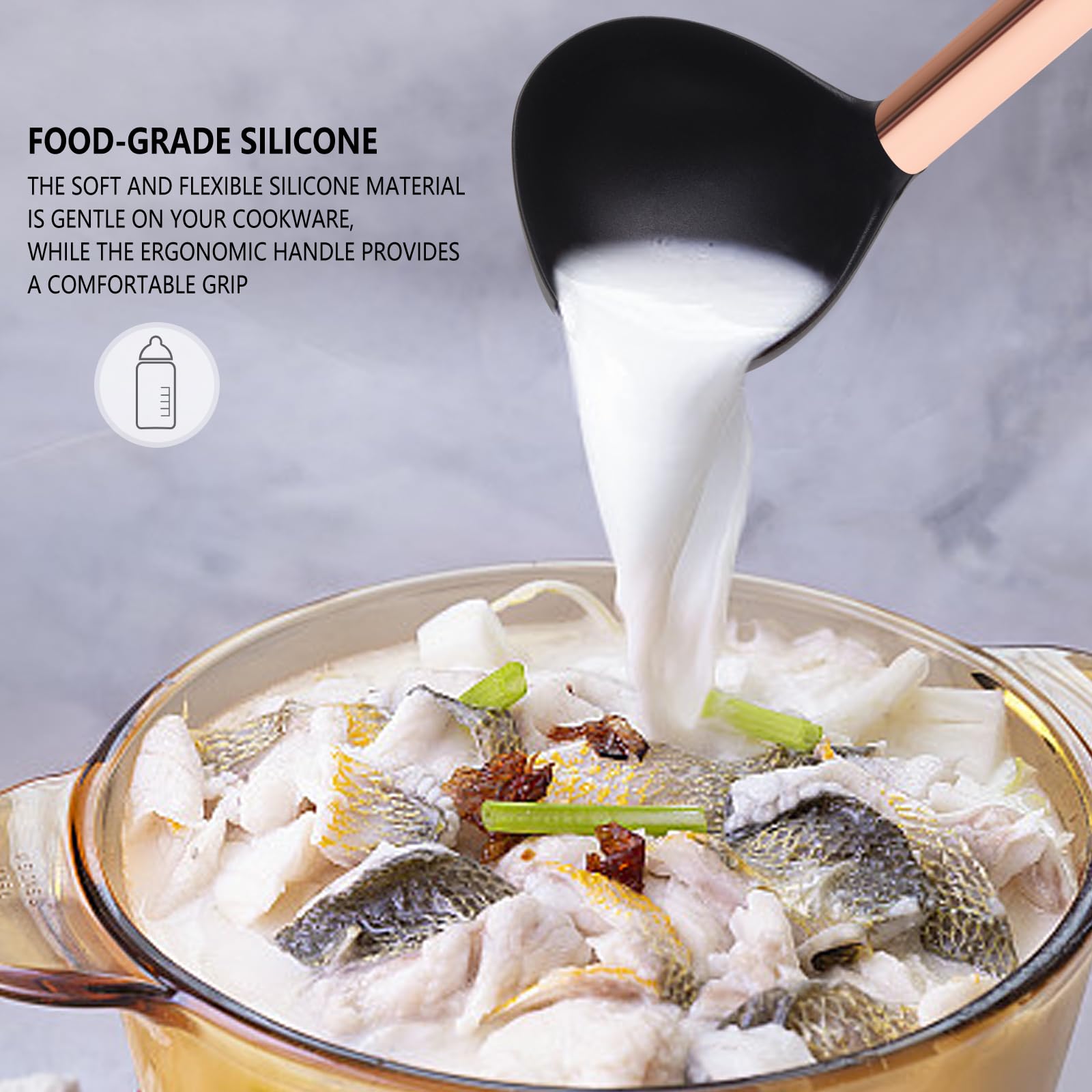 Küchenutensilien Set, 17-teiliges Rose Gold Küchenzubehör, Silikon Küchenutensilien /hitzebeständige Küchenutensilien zum Kochen