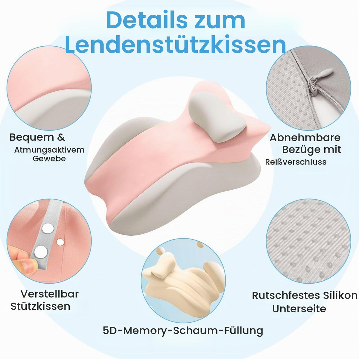 Keilkissen, Lesekissen Entspannungskissen für Bett, Sofa und Boden