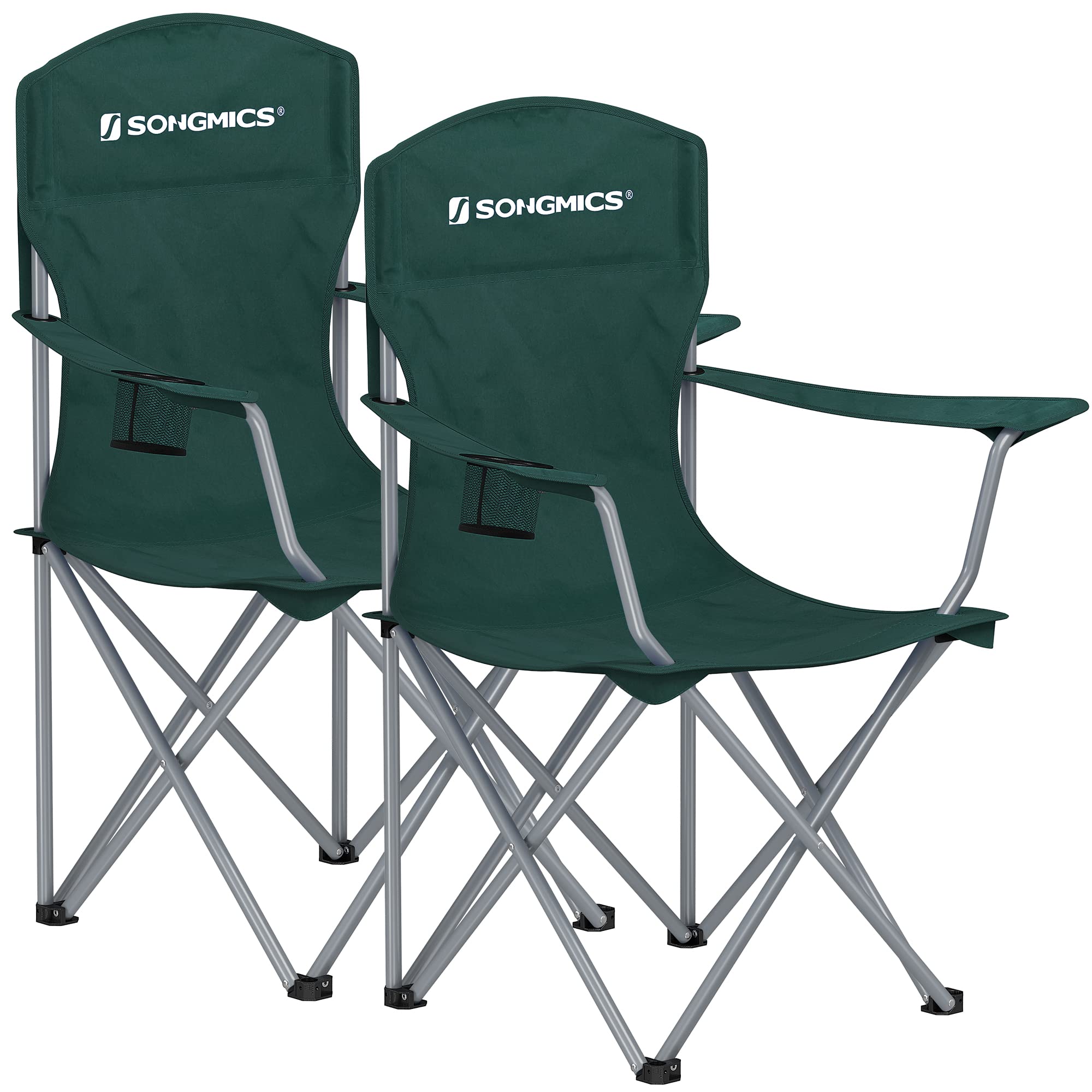 2er Set Klappstuhl Campingstuhl Bequeme Schwerlaststruktur bis 150kg belastbar mit Getränkehalter Outdoor Stuhl