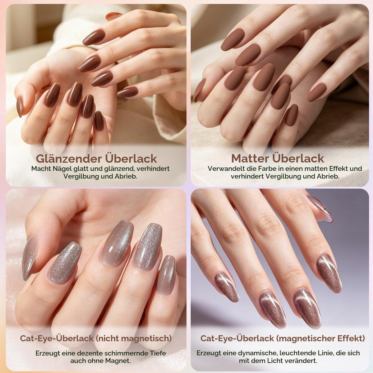UV Nagellack Set Weiß Rosa Violett Rot Grün Blau Gel