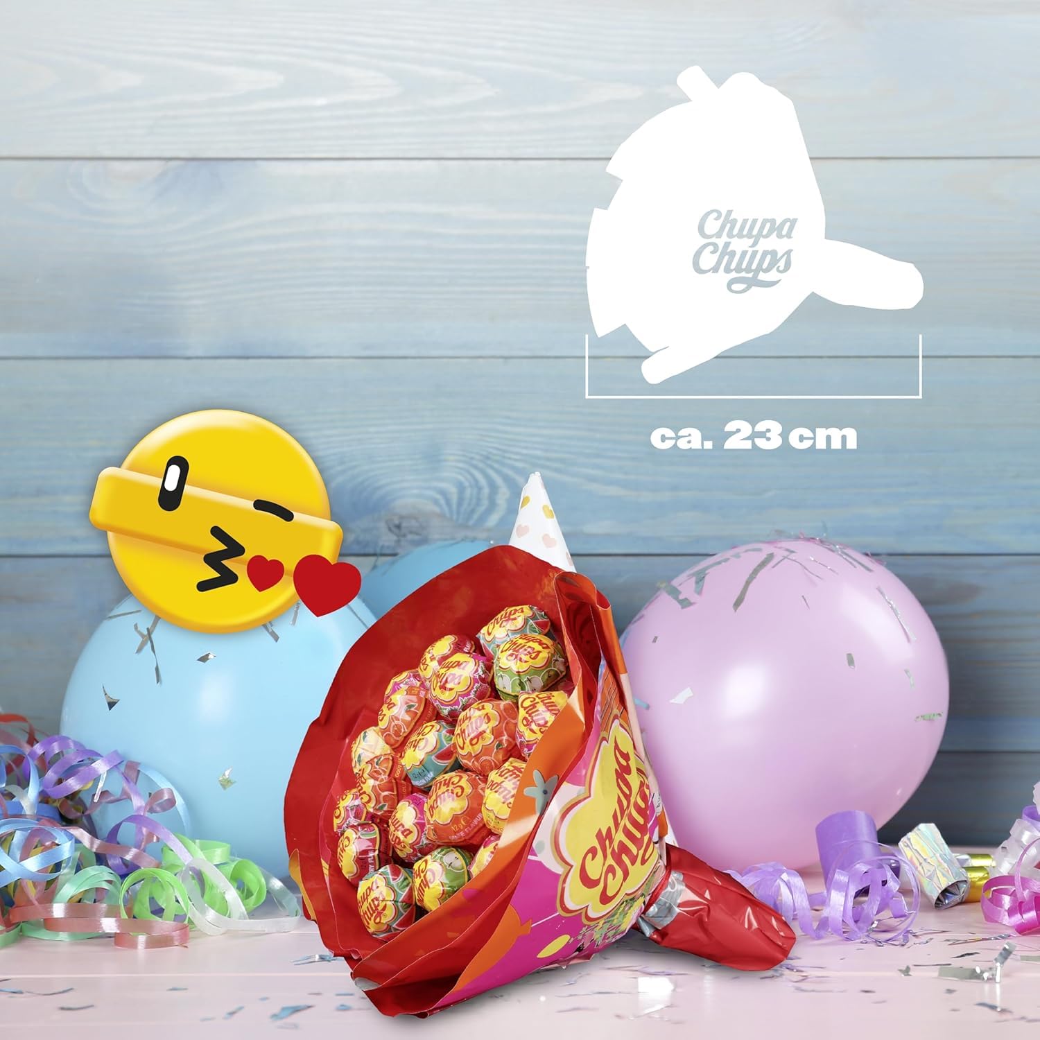 Chupa Chups Lollipop Blumenstrauss / Bouquet mit 19 Lollipops in sechs Sorten, Geschenkidee zum Geburtstag, Jubiläum, Valentinstag und Muttertag