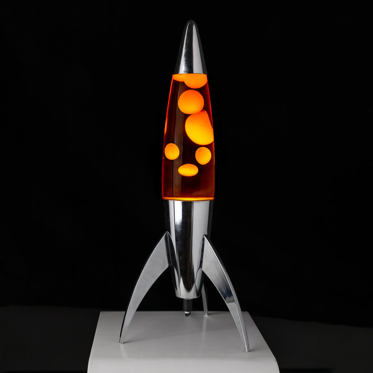 Lavalampe "Rocket" - Retro-Lavalampe mit Ersatzbirne, ideal für Wohnzimmer, Schlafzimmer und Büro. Maße: 20 x 20 x 45 cm.