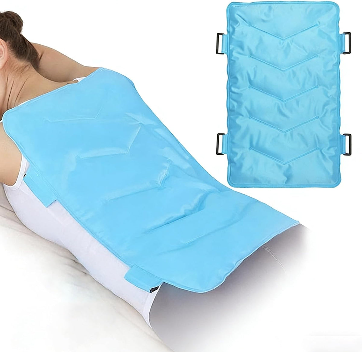 Grosses Gel Kühlpad, 52 * 33cm Kühlendes Kopfkissen Schmerzlinderung, Verstellbar Bindbar Kühlakku Gel für Bein Leg, Kühlpack Groß Kühlgelkissen Eisbeutel Kühlbeutel Gelkissen