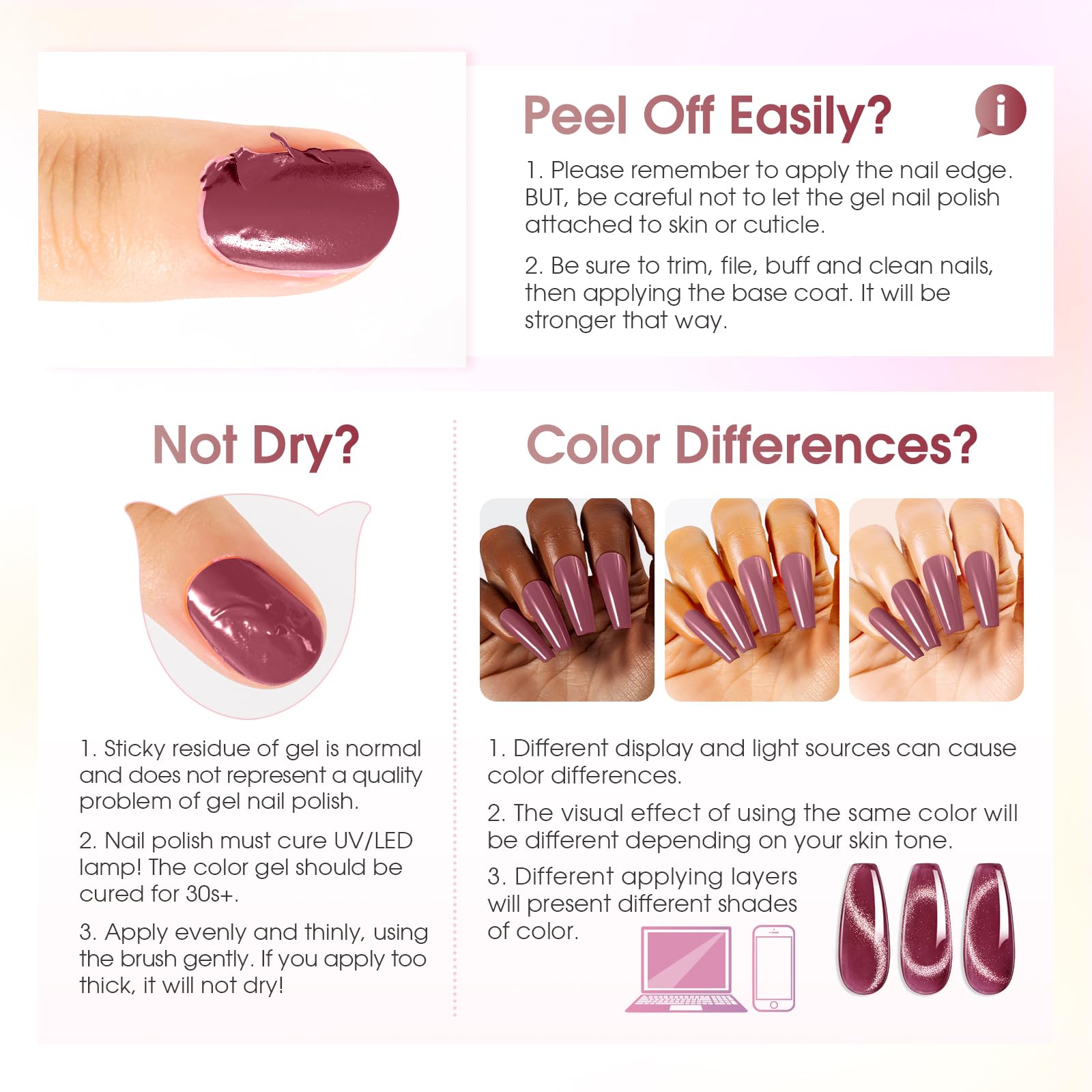 UV Nagellack Thermo 6 Farben UV Gellack Farbwechsel Gel Nagellack