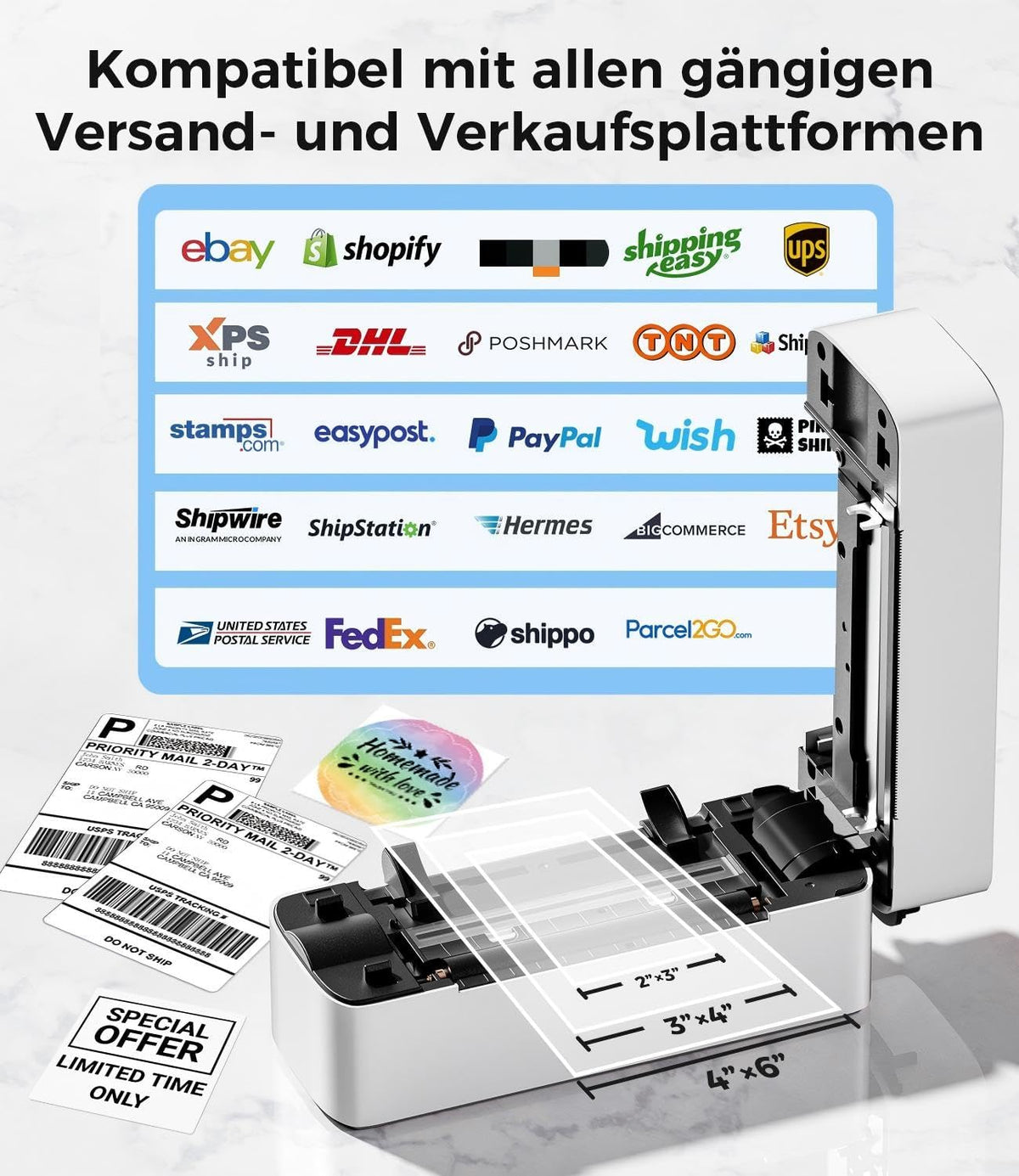 Bluetooth DHL Etikettendrucker, Label Printer - Thermodrucker