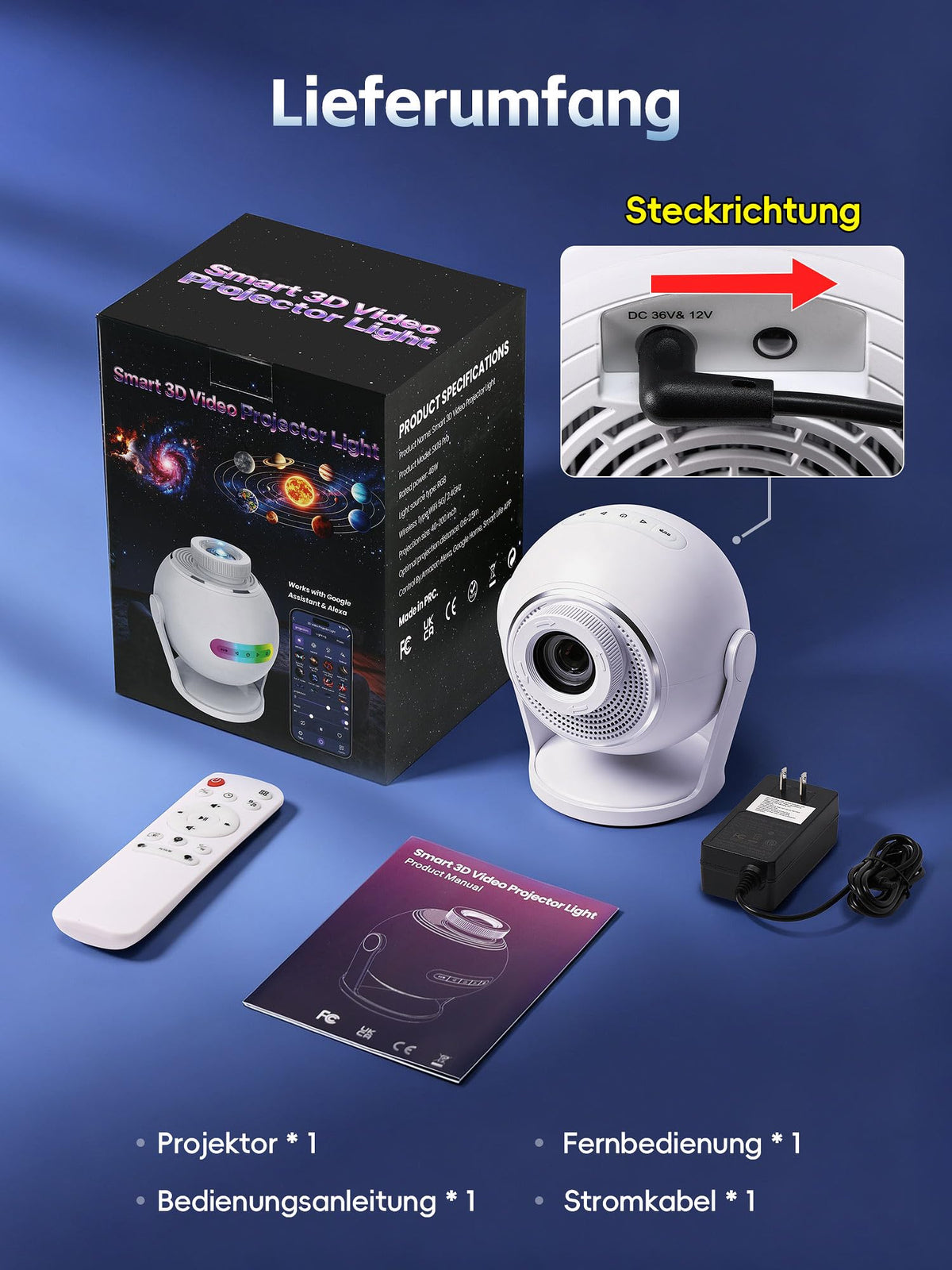 Sternenhimmel Projektor Galaxy Projector Geschenke Nachttischlampe
