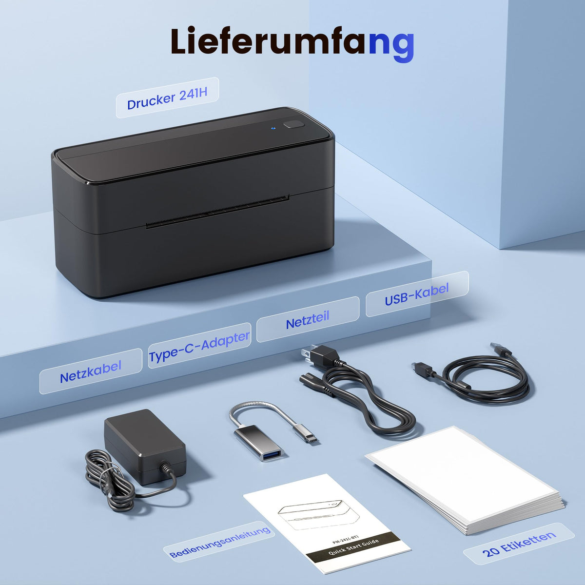 Bluetooth DHL Etikettendrucker, Label Printer - Thermodrucker