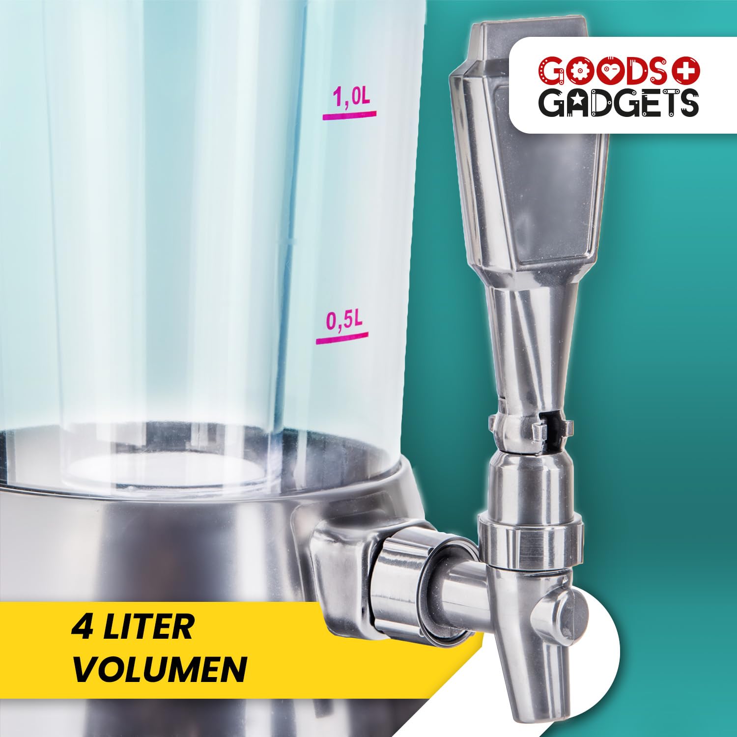 Colonne à bière 4,0 L, robinet, colonne à bières cultes, distributeur de boissons avec refroidisseur de glace 1,3 L (noir)