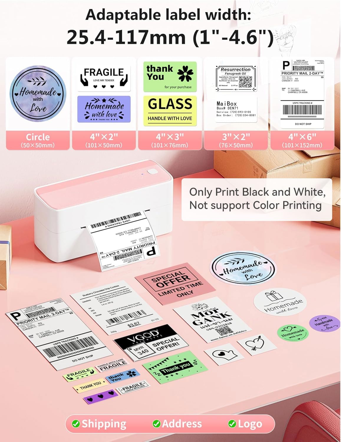 Bluetooth DHL Etikettendrucker, Label Printer - Thermodrucker