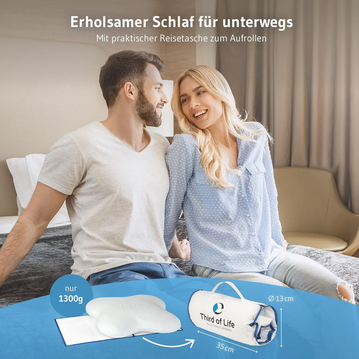 Seitenschläferkissen / Schmetterlingskissen mit Thermo Bezug