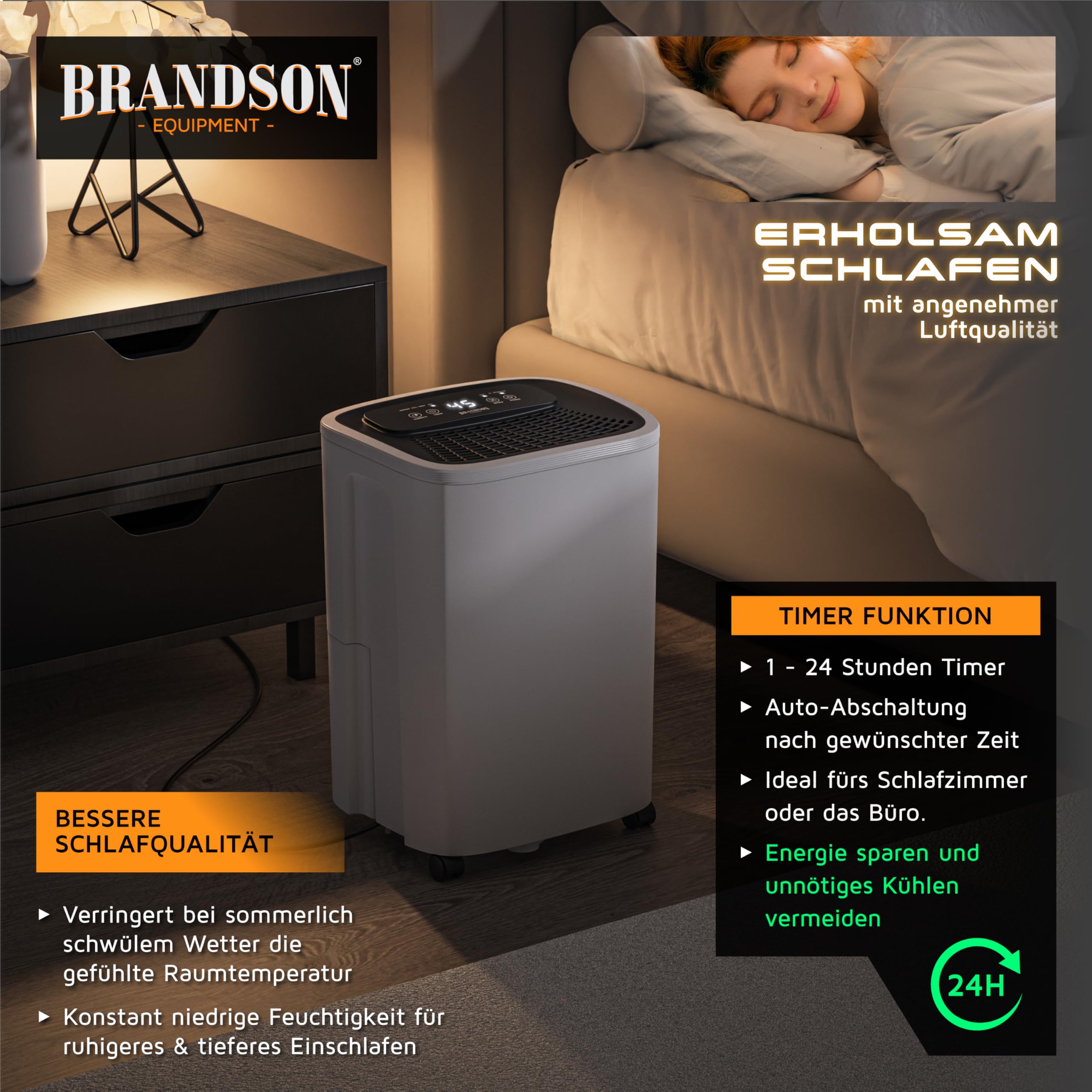 WLAN Luftentfeuchter mit Kompressor elektrisch - 10 Liter - WiFi Dehumidifier Raumentfeuchter – mit App - Schlauch-Entwässerung