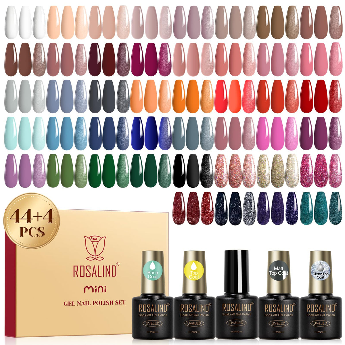 UV Nagellack Set Weiß Rosa Violett Rot Grün Blau Gel