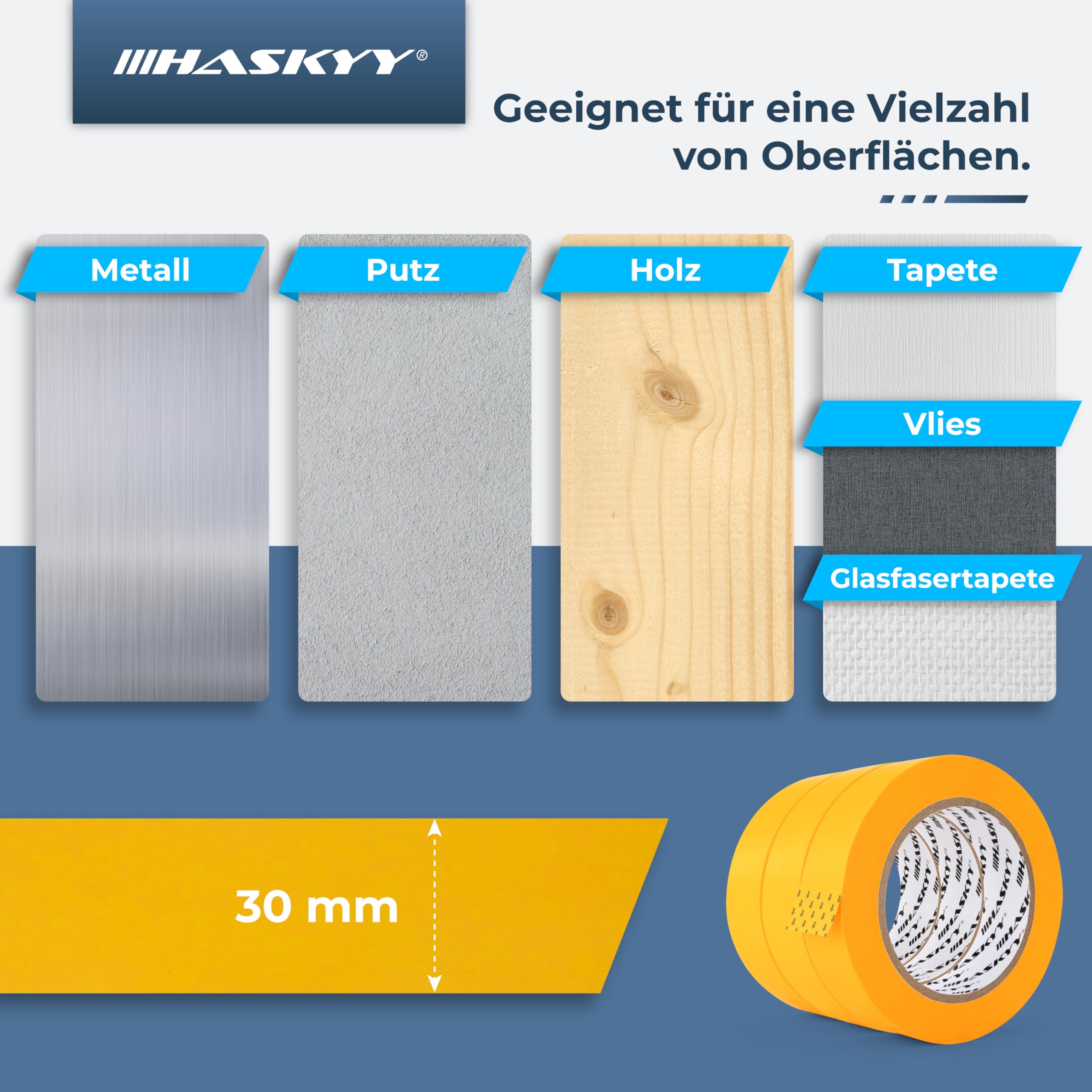 Goldband Malerkrepp Kreppband 3x Malerband 30mm x 50m Profi Abdeckband Malertape Klebeband Washi Tape Gold Papiertape Selbstklebend