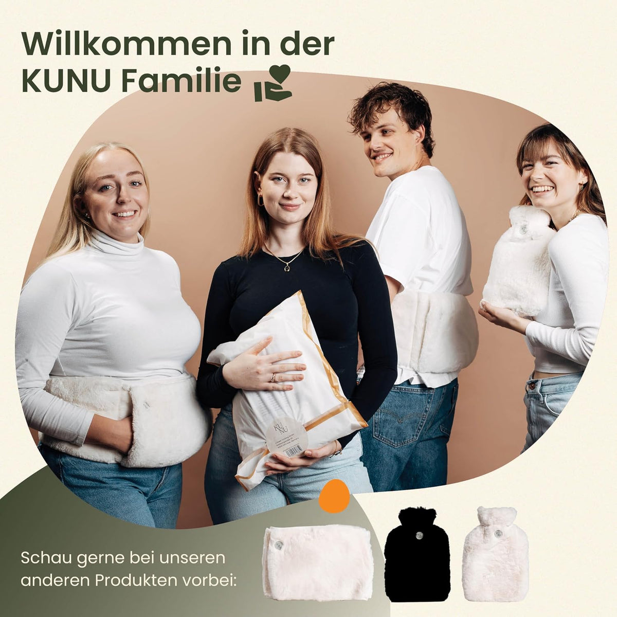 Wärmflaschengürtel - Premium Wärmflasche Lang mit Gürtel zum umbinden - 130cm Perioden Wärmegürtel - Plüsch Wärmflasche mit Bezug - Wärmflasche Gürtel mit Geschenkverpackung