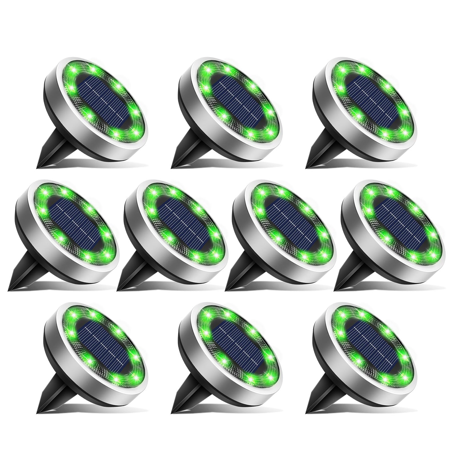Solar Bodenleuchten Aussen, 8 LED Gartenbeleuchtung Solar Wasserdicht Boden Solarleuchten, Solarlampen für Außen Garten Rasen Auffahrt Gehweg