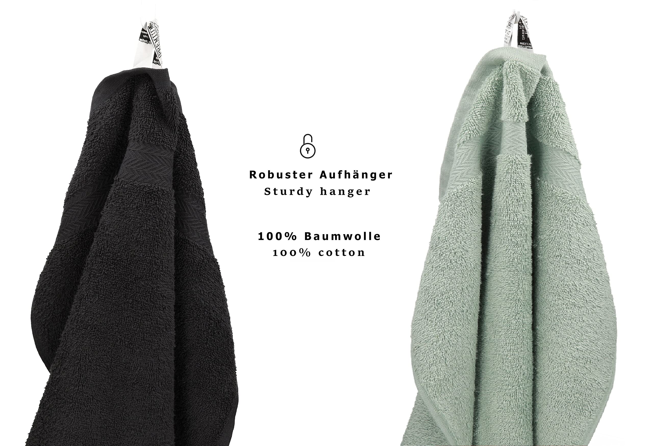 12-teilige Handtuch Set Premium Handtuch Set 100% Baumwolle 2 Badetücher 4 Handtücher 2 Gästehandtücher 2 Flanell