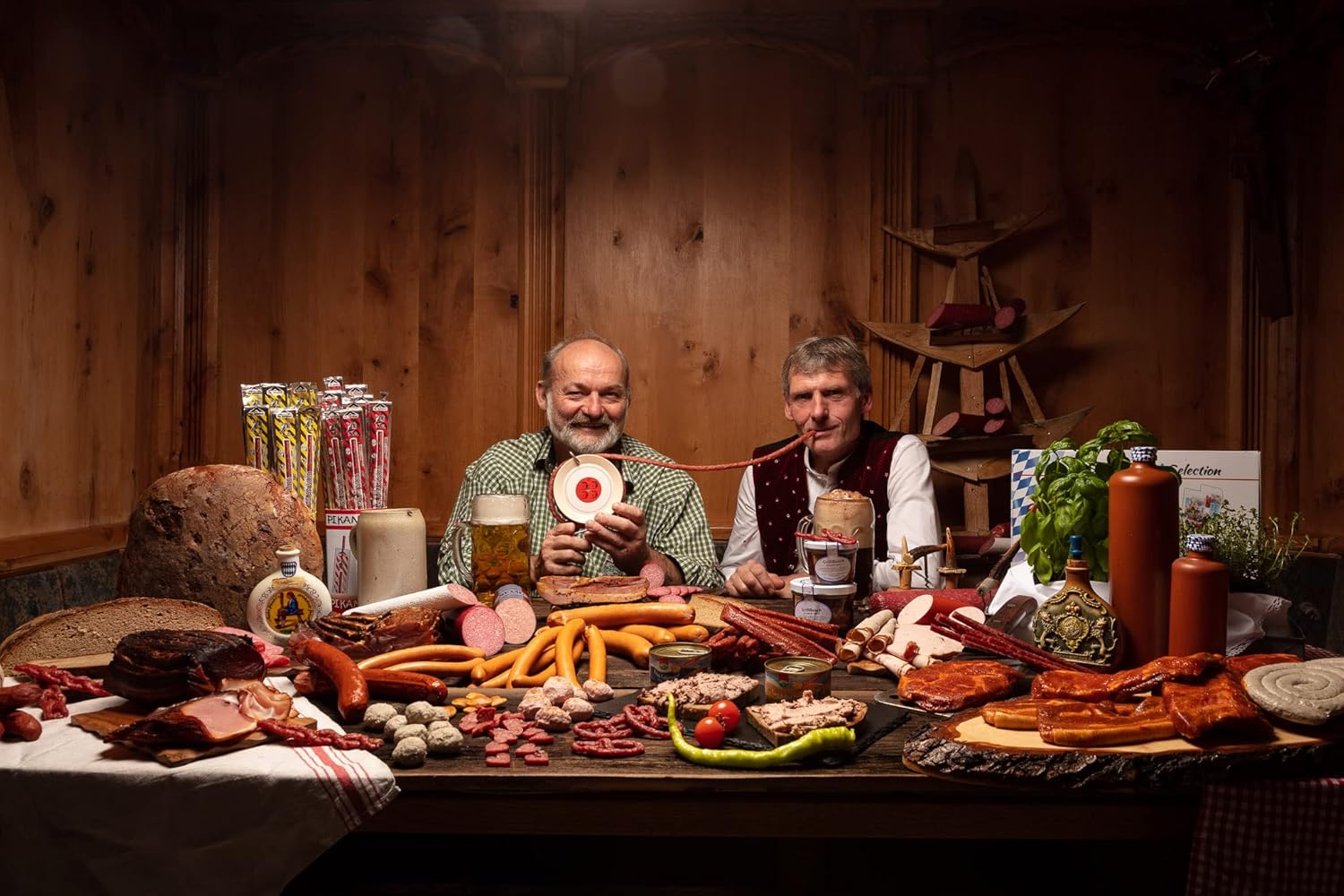 Wurst Kabel Trommel 3,5 m Krakauer Wurst, Hochwertiges und rauchiges Aroma, Lustiges Geschenk für Ihn und Sie, 240 g